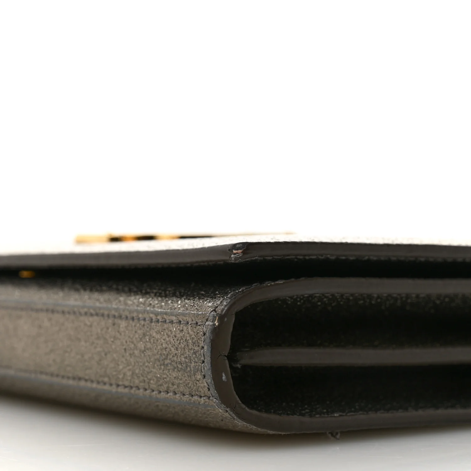 Grained Metallic Calfskin Monogram Chain Wallet Bronze - Image 11