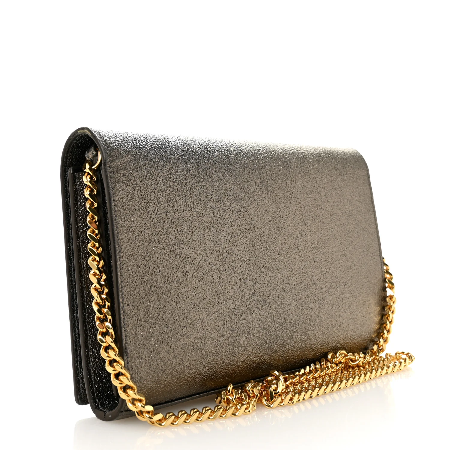 Grained Metallic Calfskin Monogram Chain Wallet Bronze - Image 3