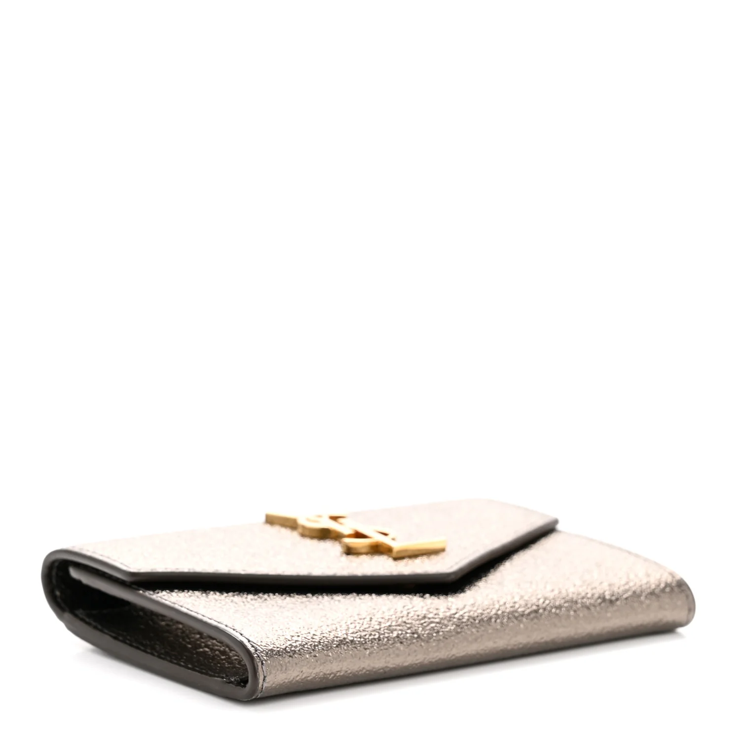 Grained Metallic Calfskin Small Monogram Envelope Wallet Bronze - Image 4
