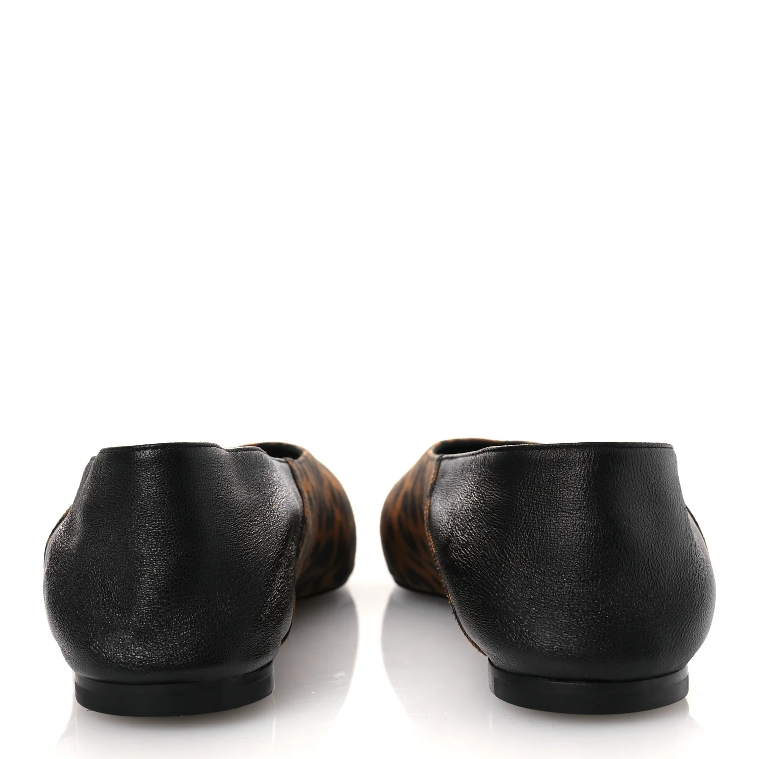 Grosgrain Lambskin Leopard Print Nour Flat Slippers 38 Manto Naturale Black - Image 6
