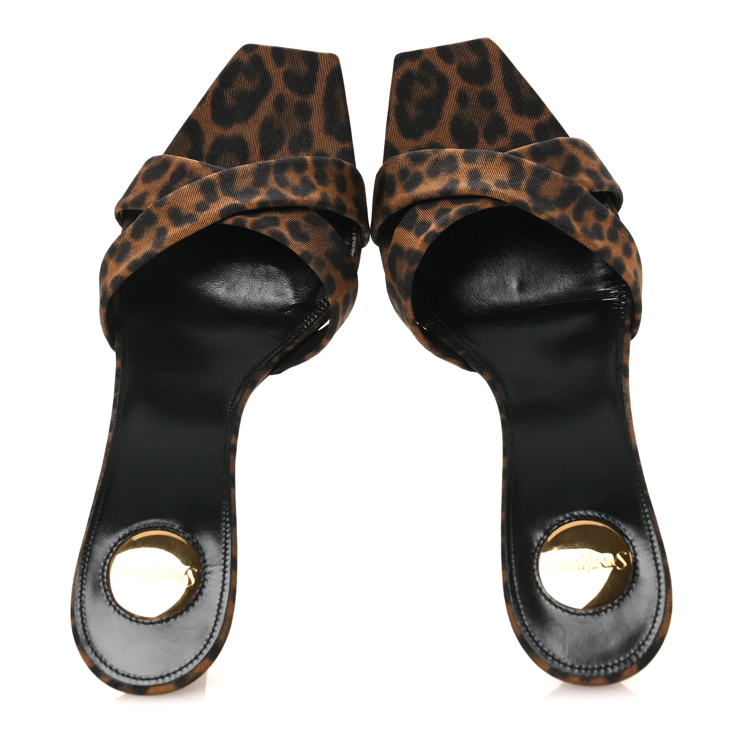 Grossgrain Leopard Print Jill Mules 37.5 Brown - Image 2