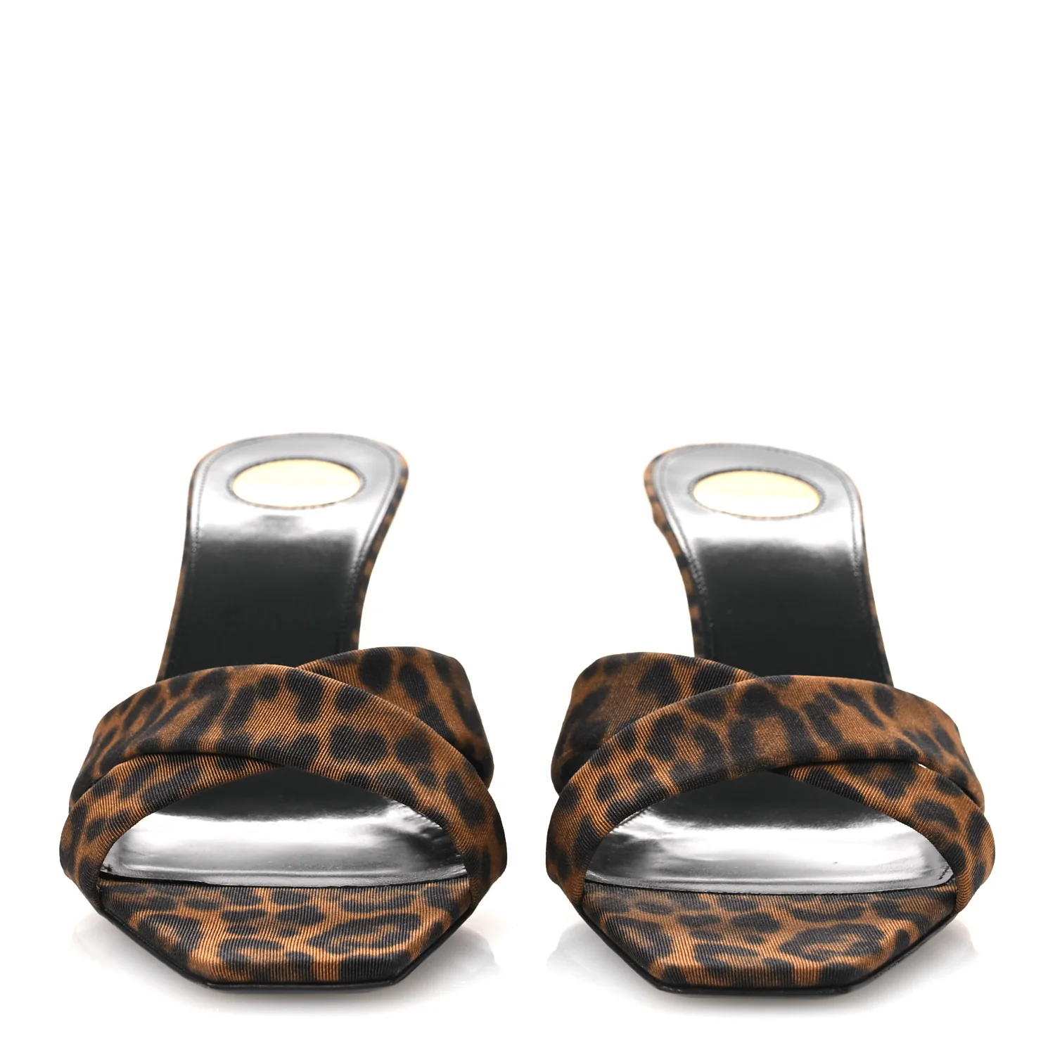Grossgrain Leopard Print Jill Mules 37.5 Brown - Image 3