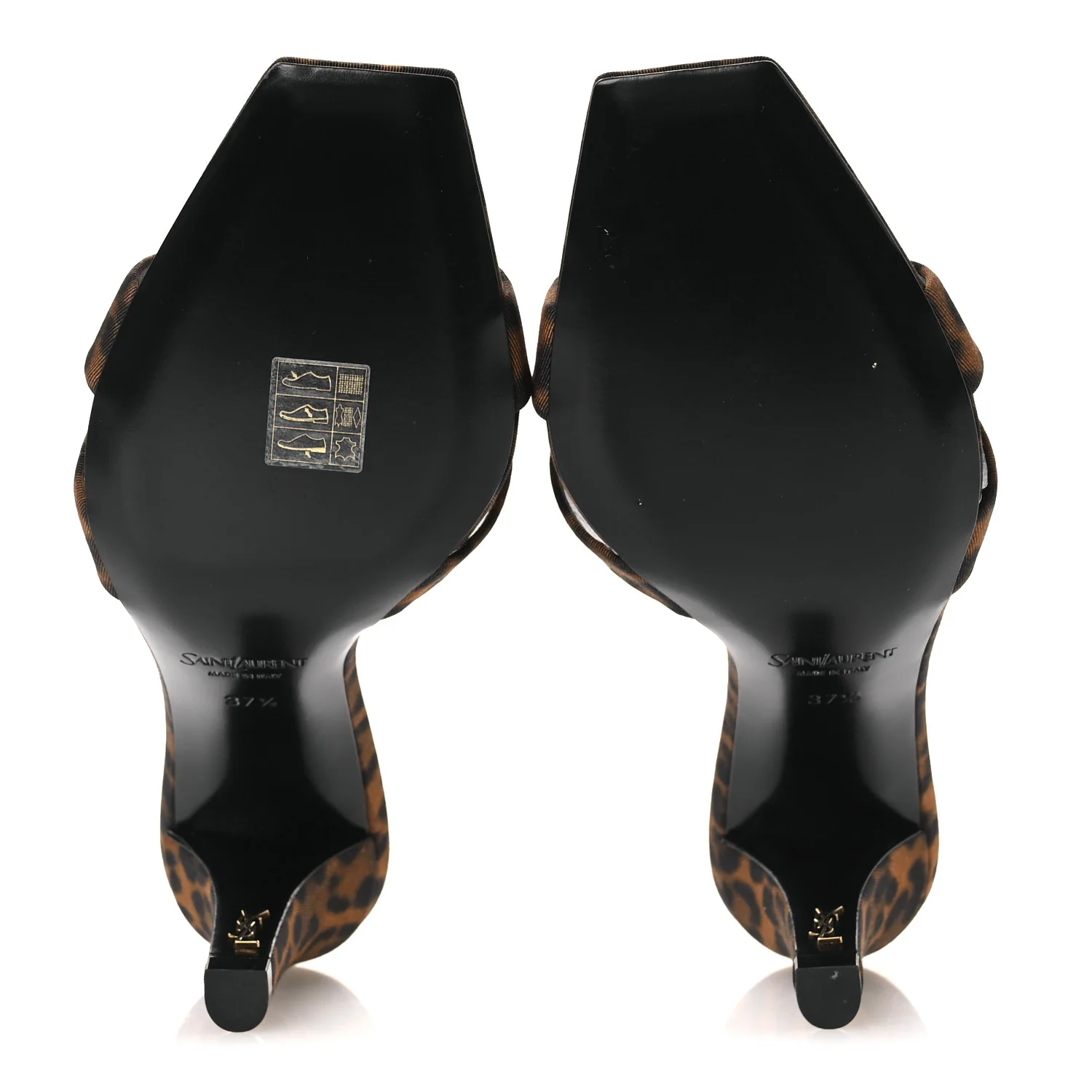 Grossgrain Leopard Print Jill Mules 37.5 Brown - Image 7