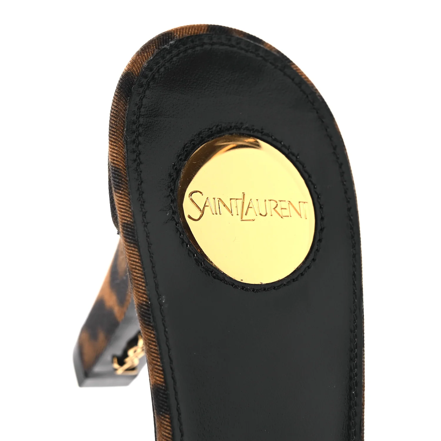 Grossgrain Leopard Print Jill Mules 37.5 Brown - Image 9
