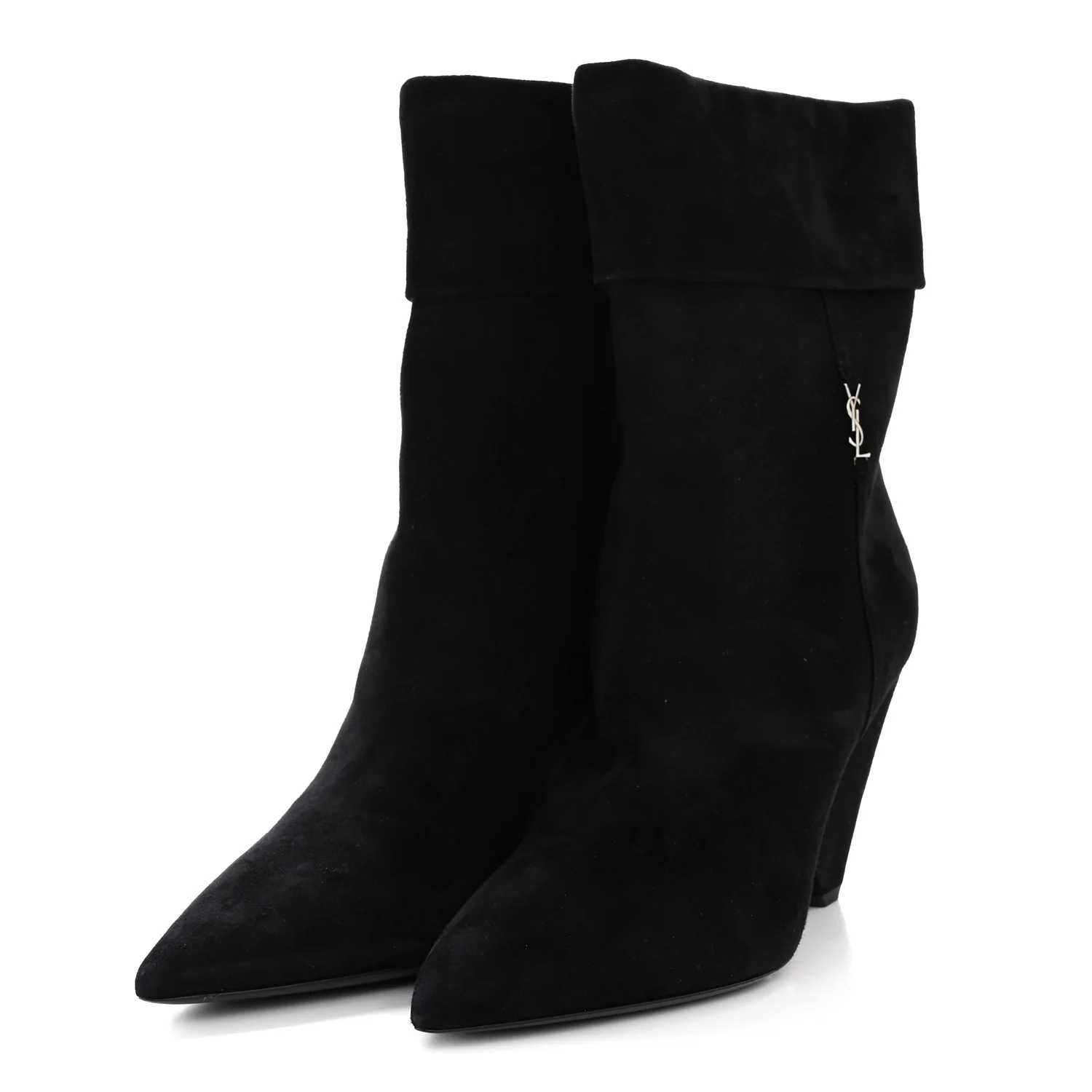 Kid Scamosciato Niki 85 Wedge Booties 39.5 Black - Image 4