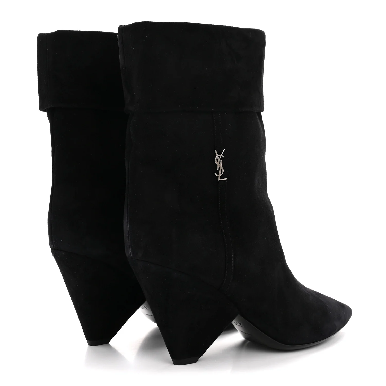 Kid Scamosciato Niki 85 Wedge Booties 39.5 Black - Image 5