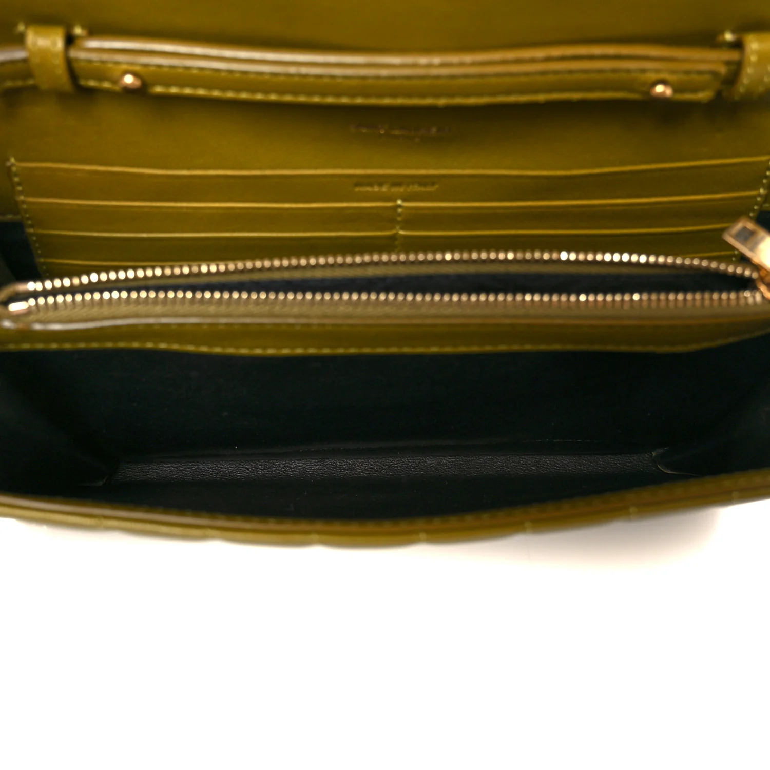 Lambskin Carre Quilted Cassandre Chain Wallet Olive Drab - Image 5