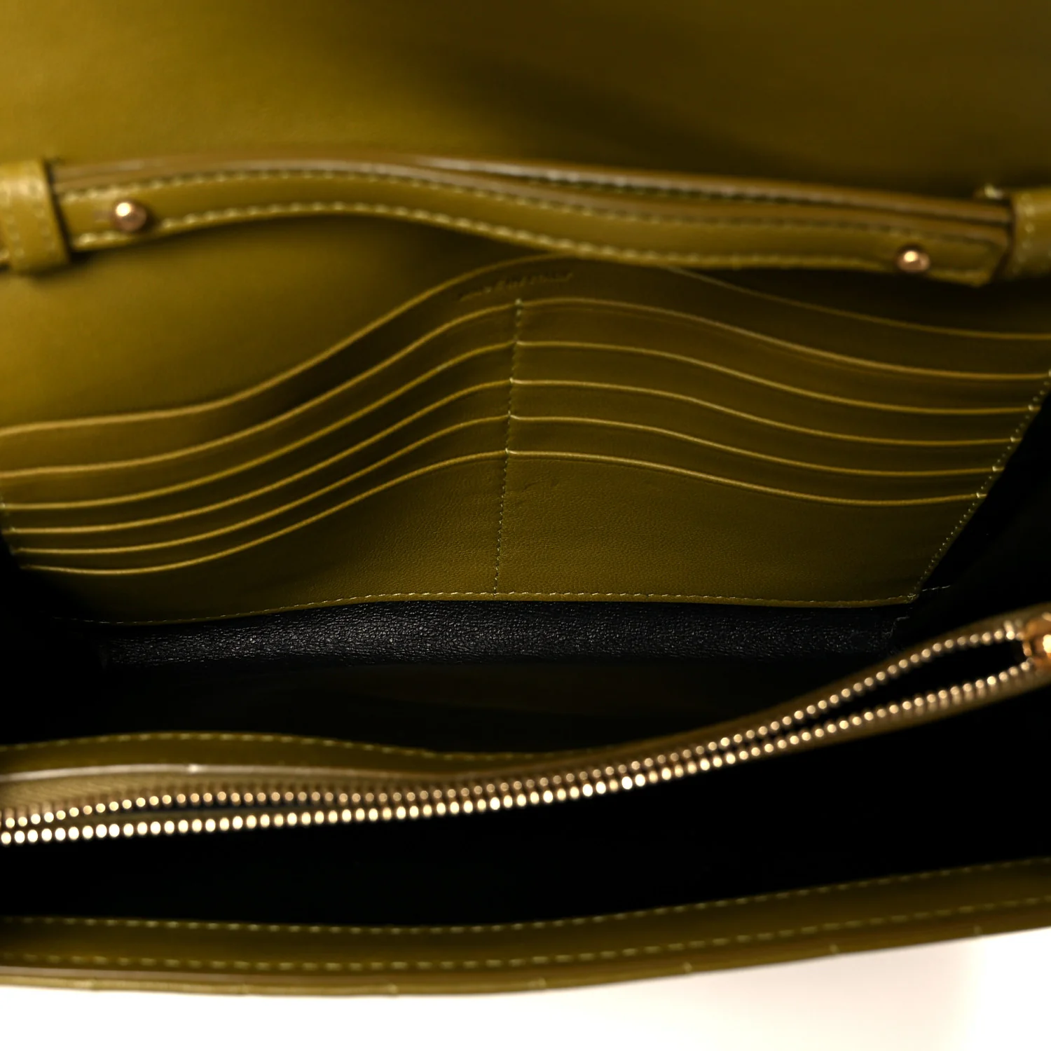 Lambskin Carre Quilted Cassandre Chain Wallet Olive Drab - Image 6