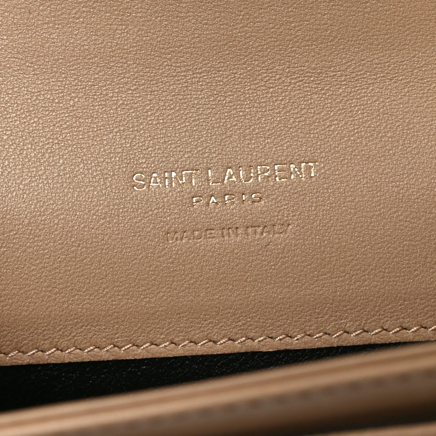 Lambskin Carre Quilted Cassandre Compact Envelope Card Case Dark Toffee - Image 6