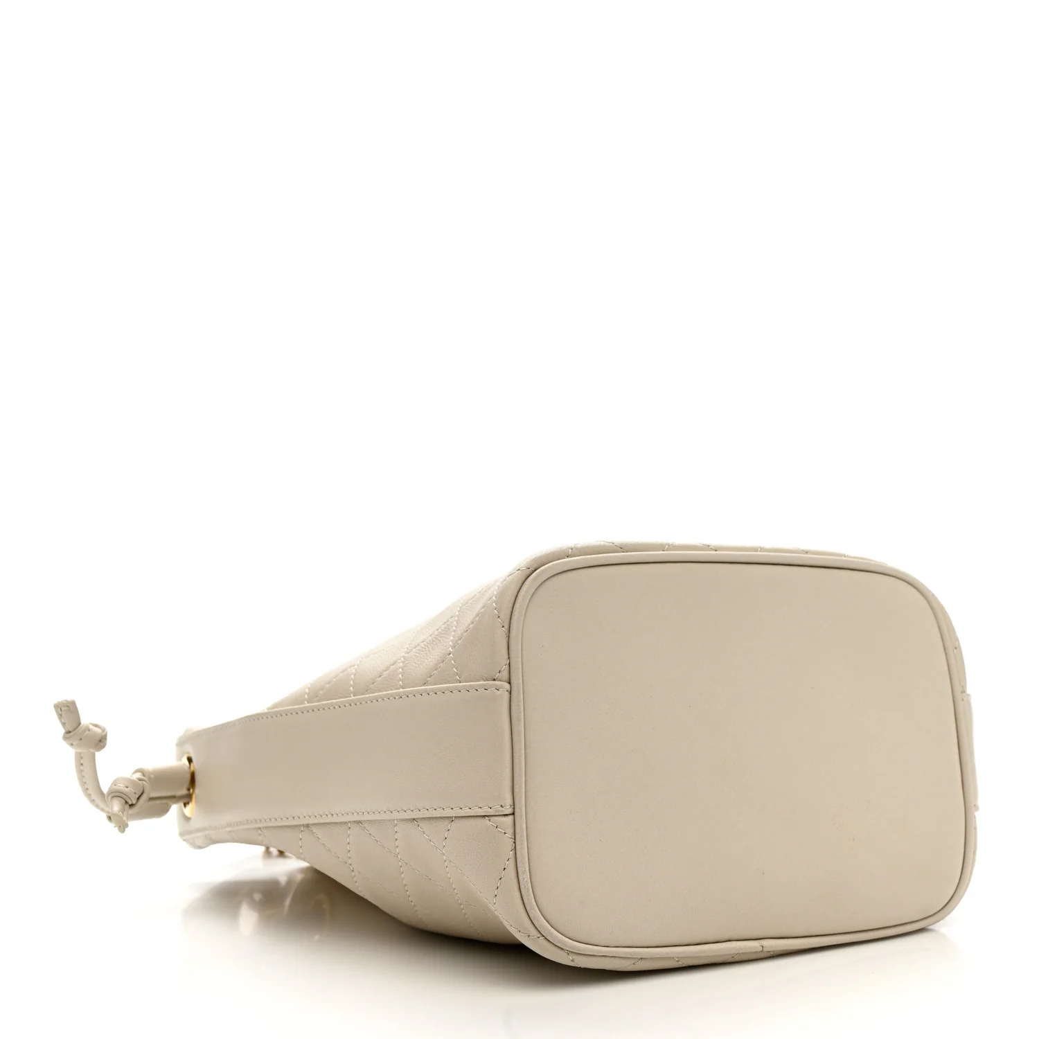 Lambskin Carre Quilted Cassandre Small Bucket Bag Crema Soft - Image 6