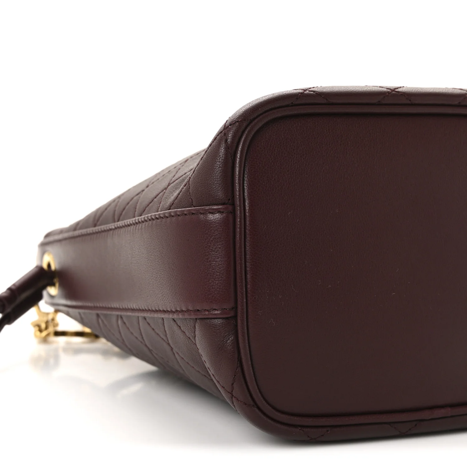 Lambskin Carre Quilted Cassandre Small Bucket Bag Hot Wine - Image 9