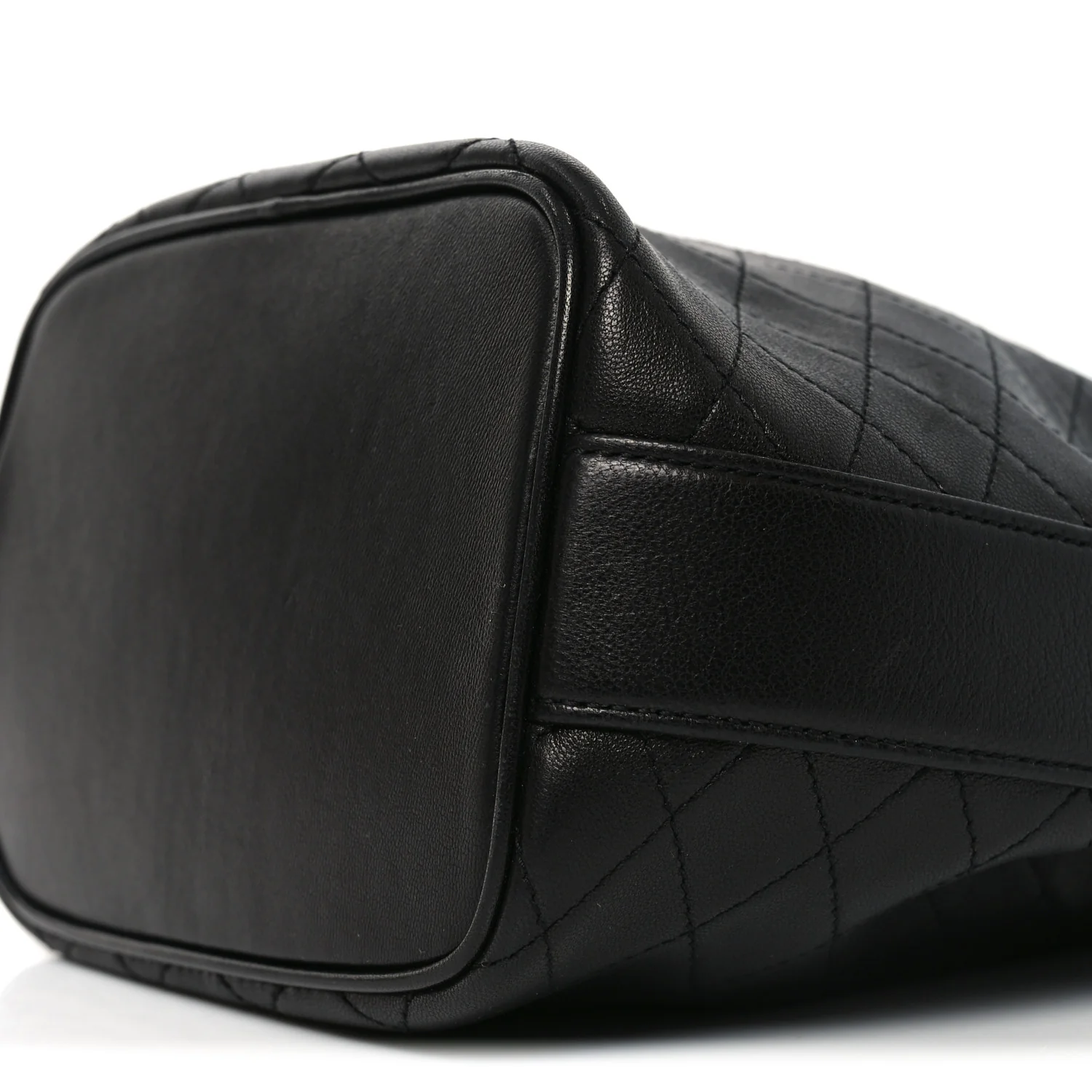 Lambskin Carre Quilted Small Cassandre Bucket Bag Black - Image 10