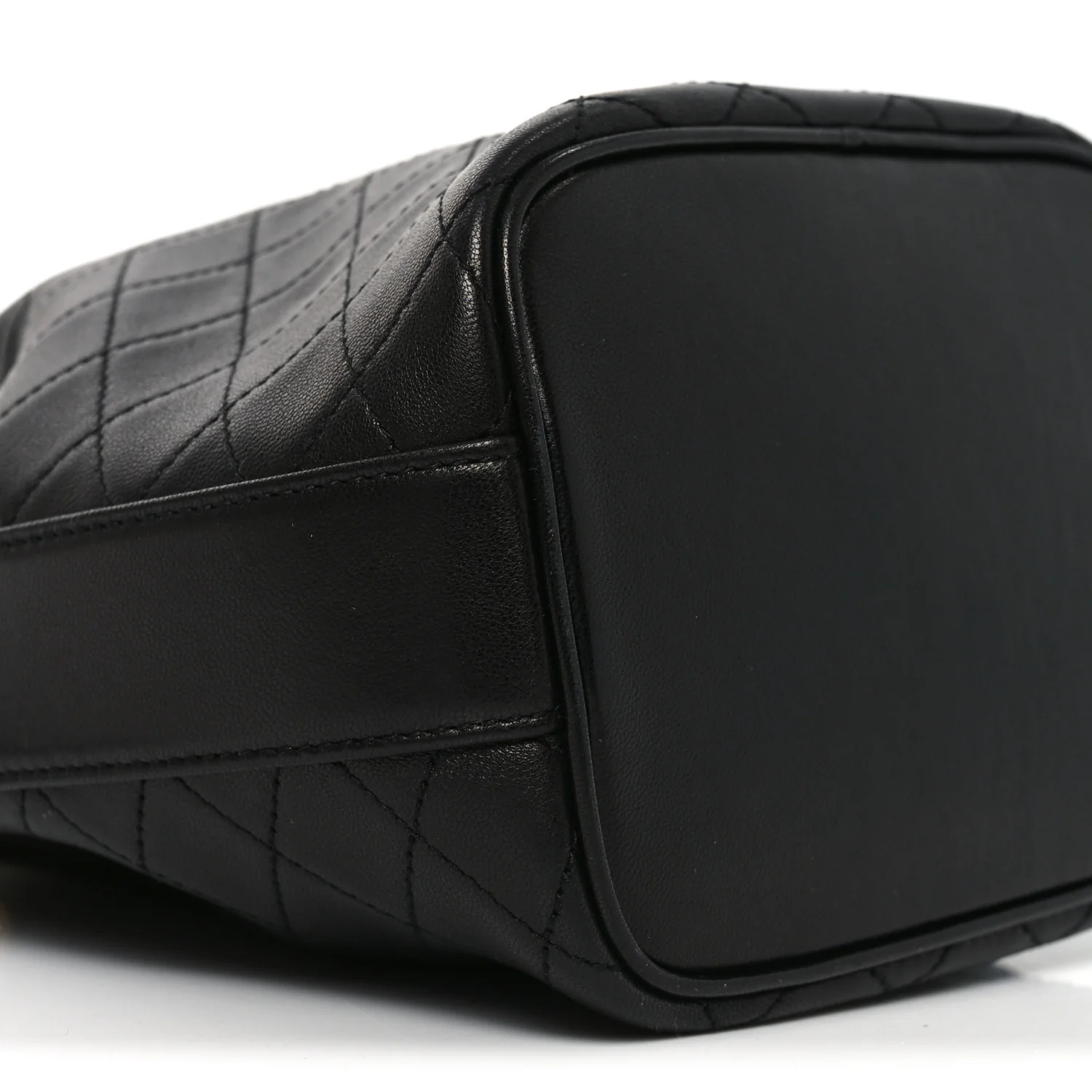 Lambskin Carre Quilted Small Cassandre Bucket Bag Black - Image 9
