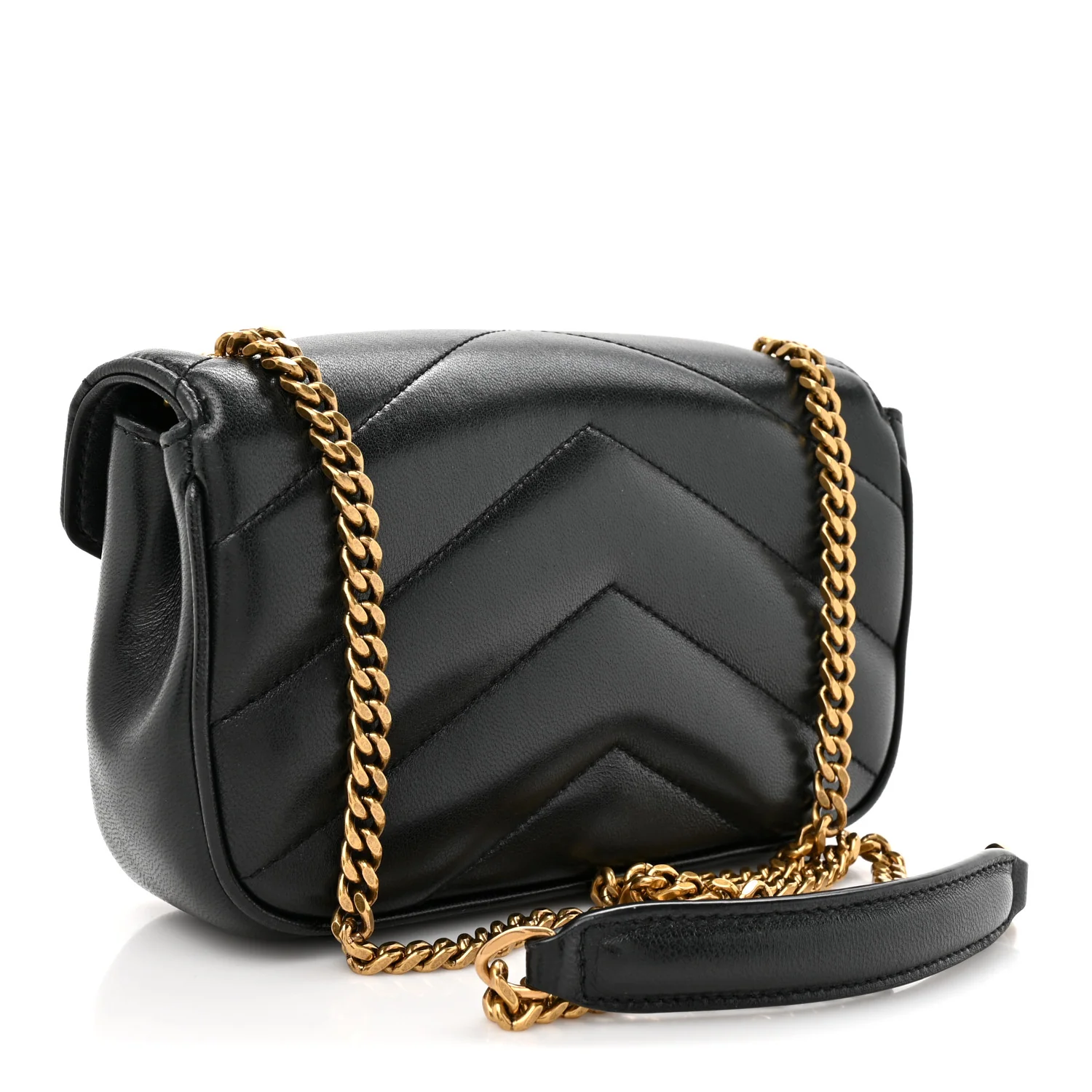 Lambskin Chevron Quilted Mini Loulou Black - Image 4
