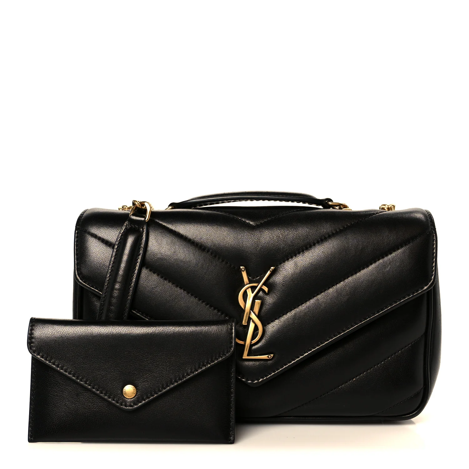Lambskin Chevron Quilted Small LouLou Black - Image 4