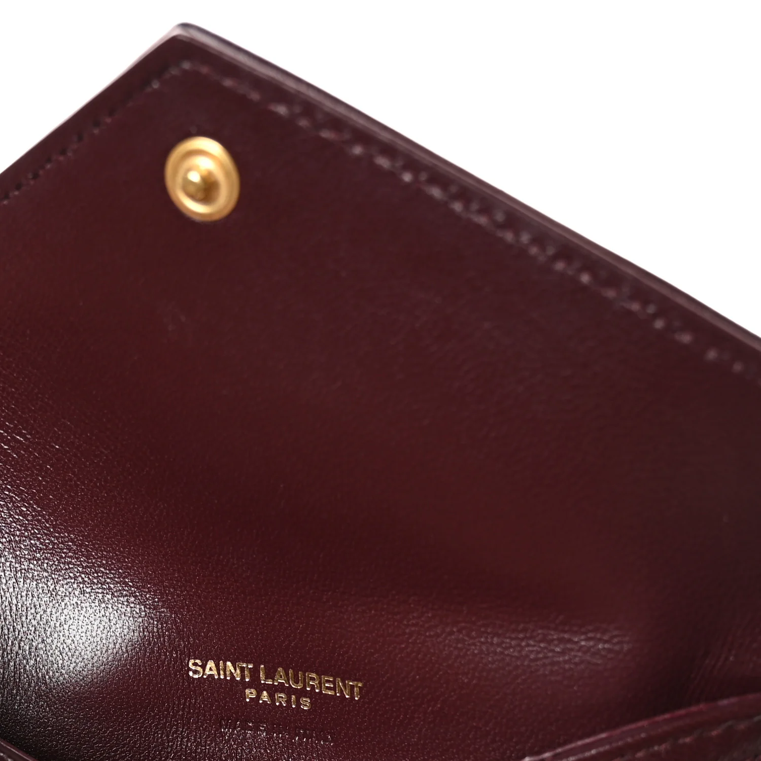 Lambskin Matelasse Chevron Monogram Compact Wallet Rouge Cabernet - Image 6