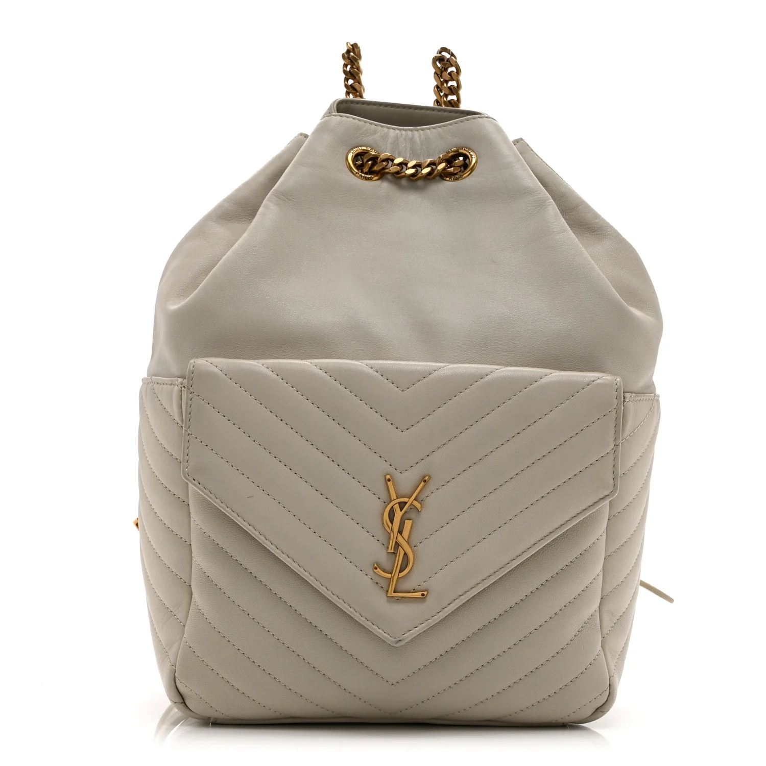 Lambskin Matelasse Monogram Joe Backpack Cream