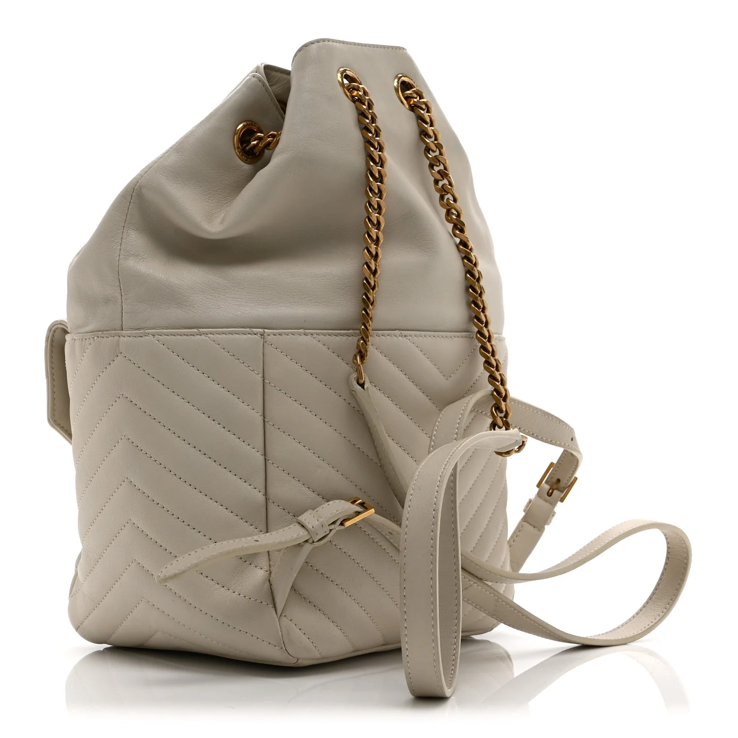 Lambskin Matelasse Monogram Joe Backpack Cream - Image 3