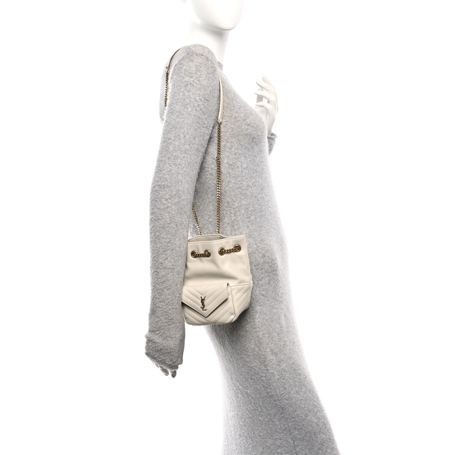 Lambskin Matelasse Monogram Joe Nano Bucket Bag Crema Soft - Image 2