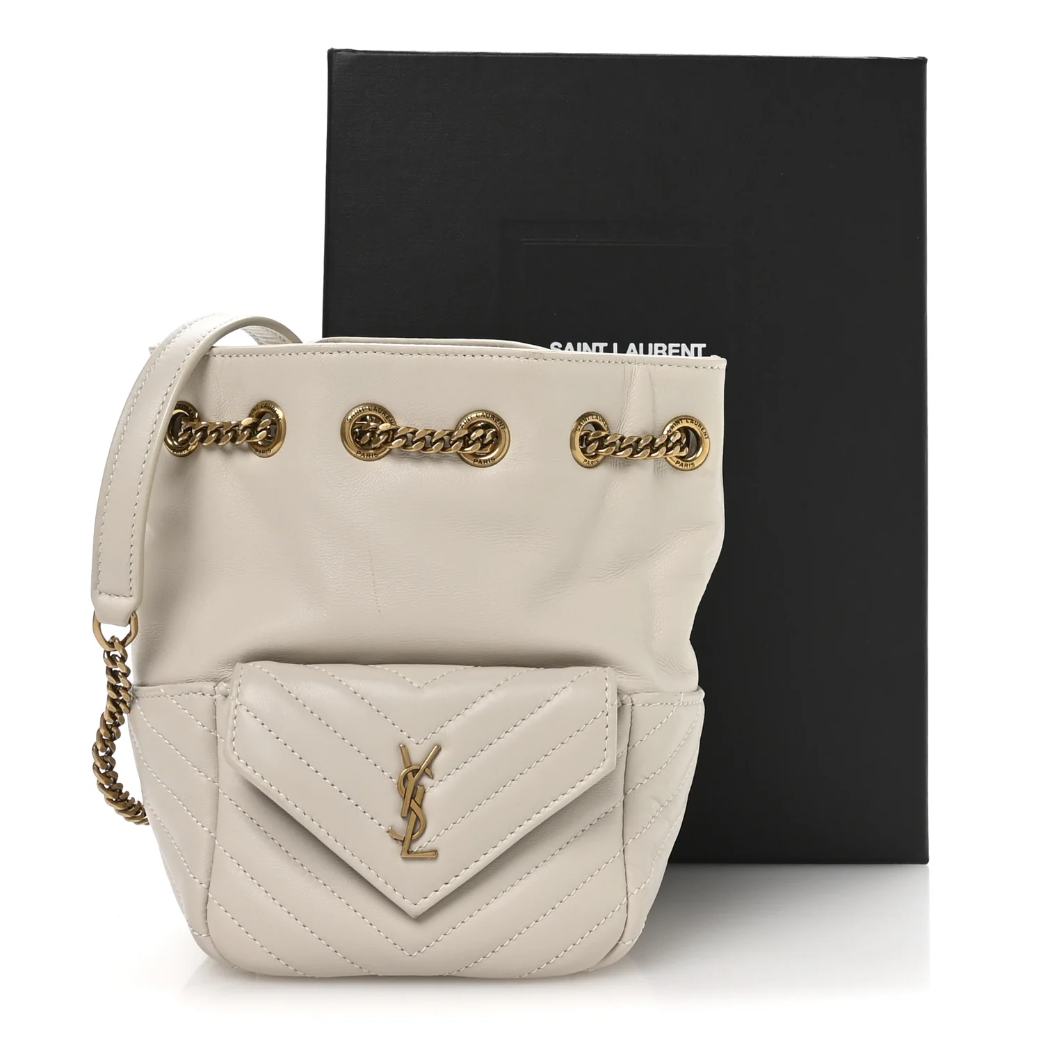 Lambskin Matelasse Monogram Joe Nano Bucket Bag Crema Soft - Image 21