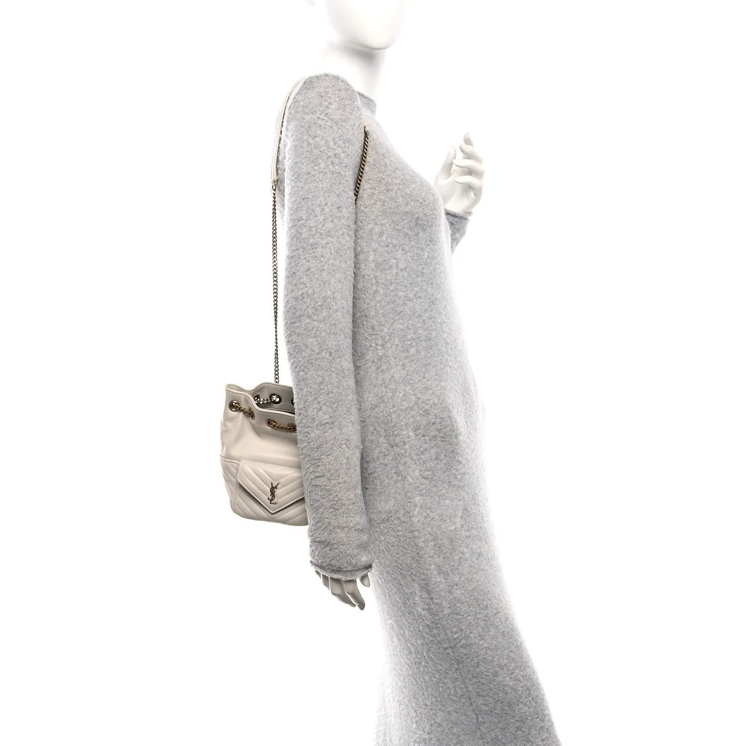 Lambskin Matelasse Monogram Joe Nano Bucket Bag Crema Soft - Image 3
