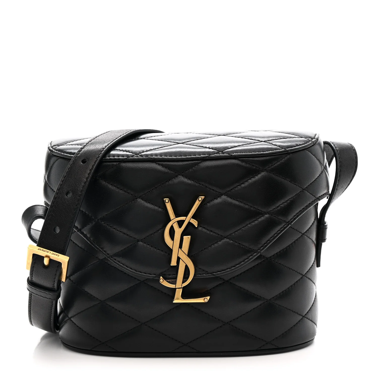 Lambskin Matelasse Monogram June Box Bag Black