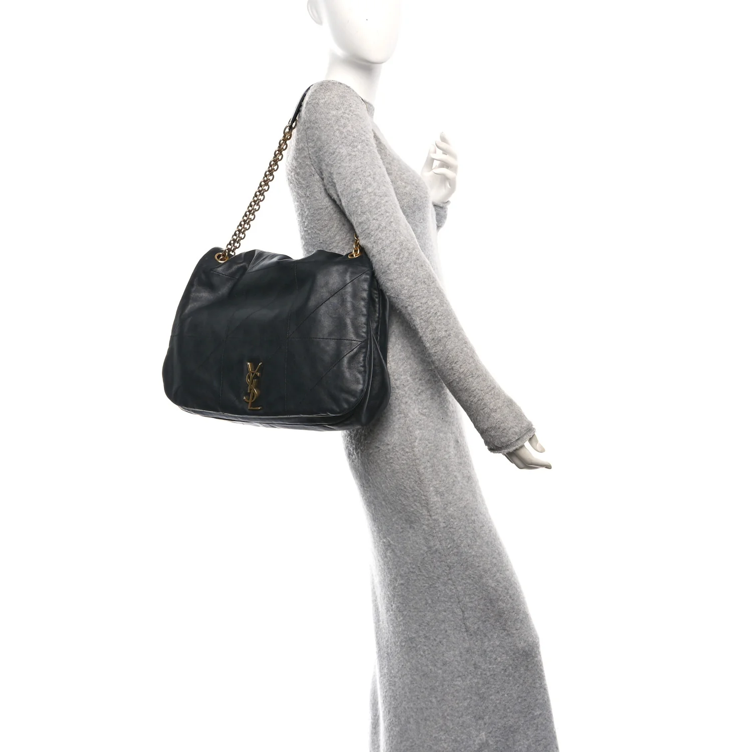 Lambskin Matelasse Monogram Large Jamie 4.3 Black - Image 2