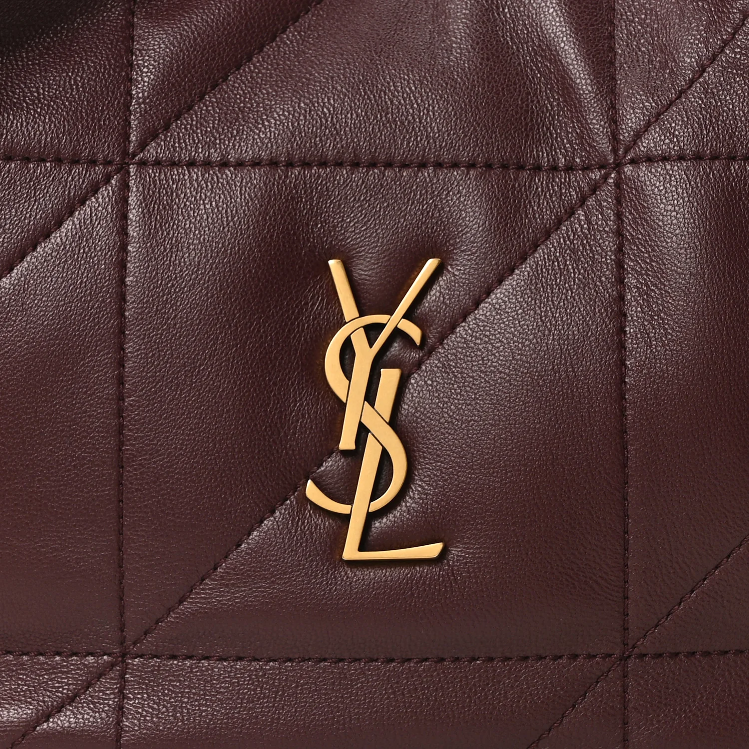 Lambskin Matelasse Monogram Medium Jamie Shoulder Pouch Bag Rouge Cabernet - Image 8