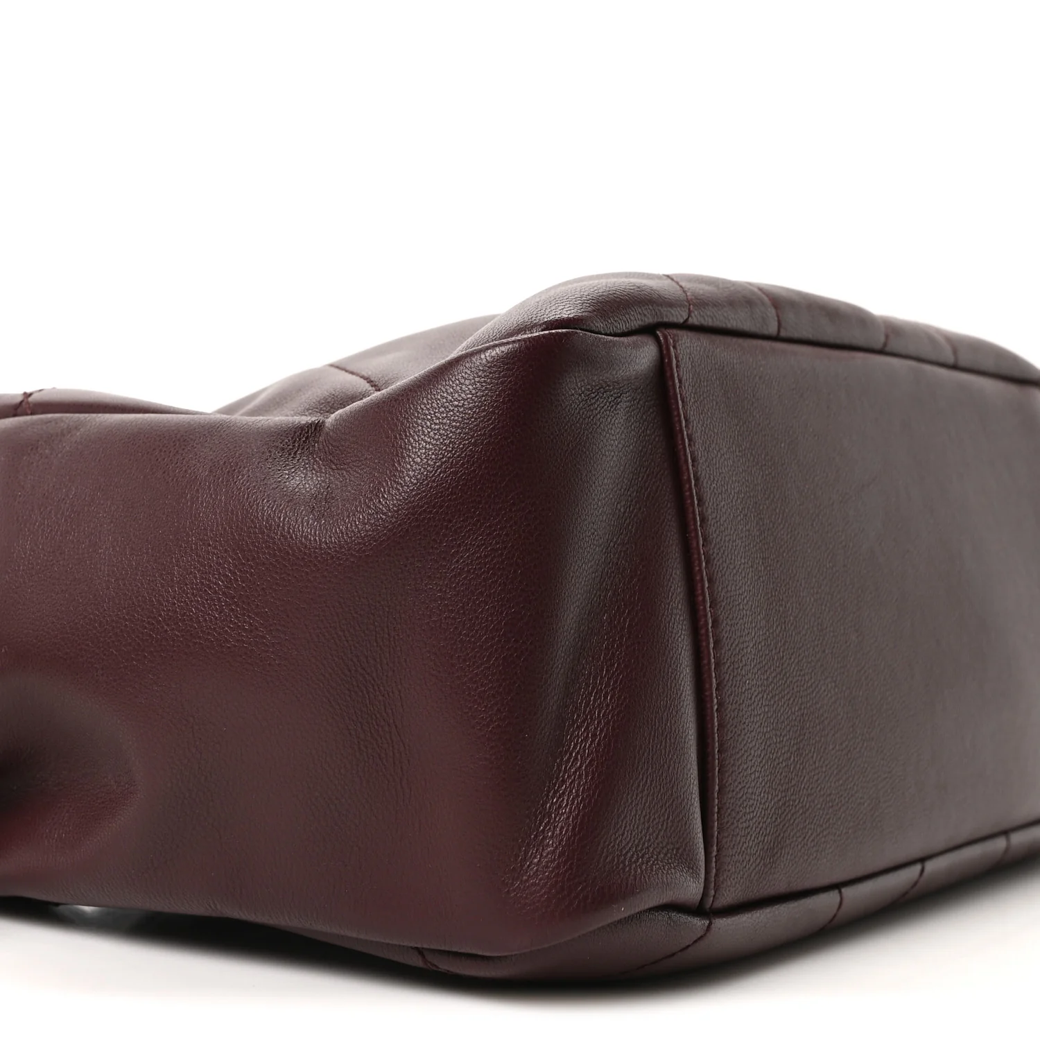 Lambskin Matelasse Monogram Medium Jamie Shoulder Pouch Bag Rouge Cabernet - Image 9