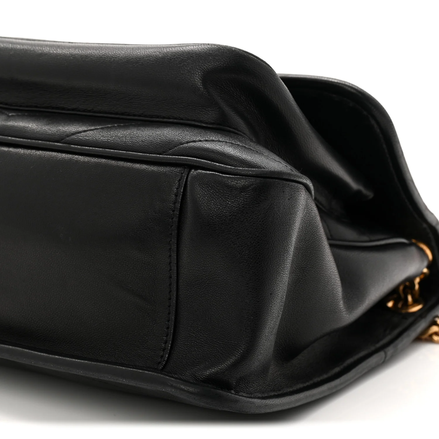 Lambskin Matelasse Monogram Medium Niki Chain Satchel Black - Image 10