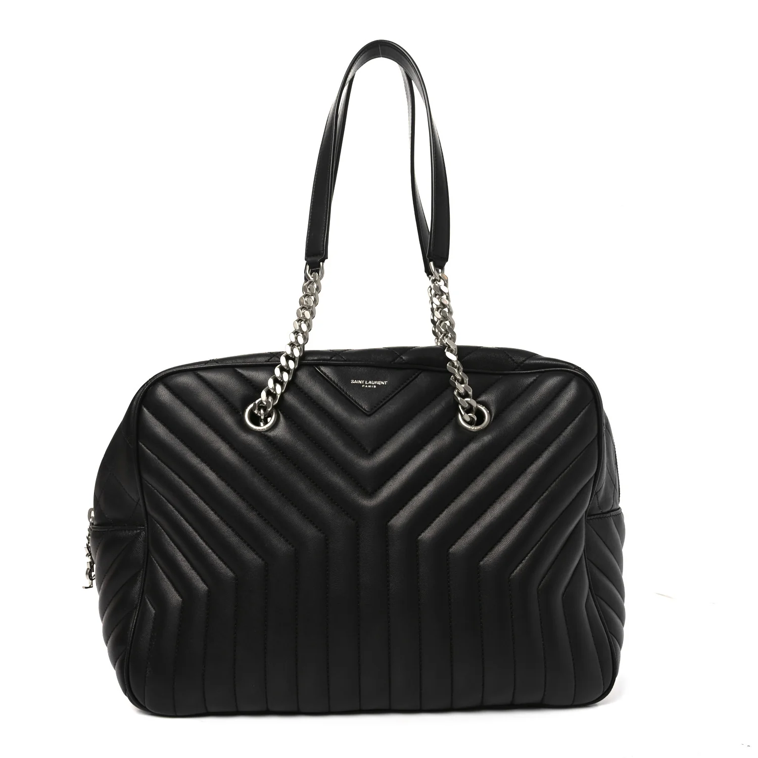 Lambskin Mixed Matelasse Joan Bowling Bag Black