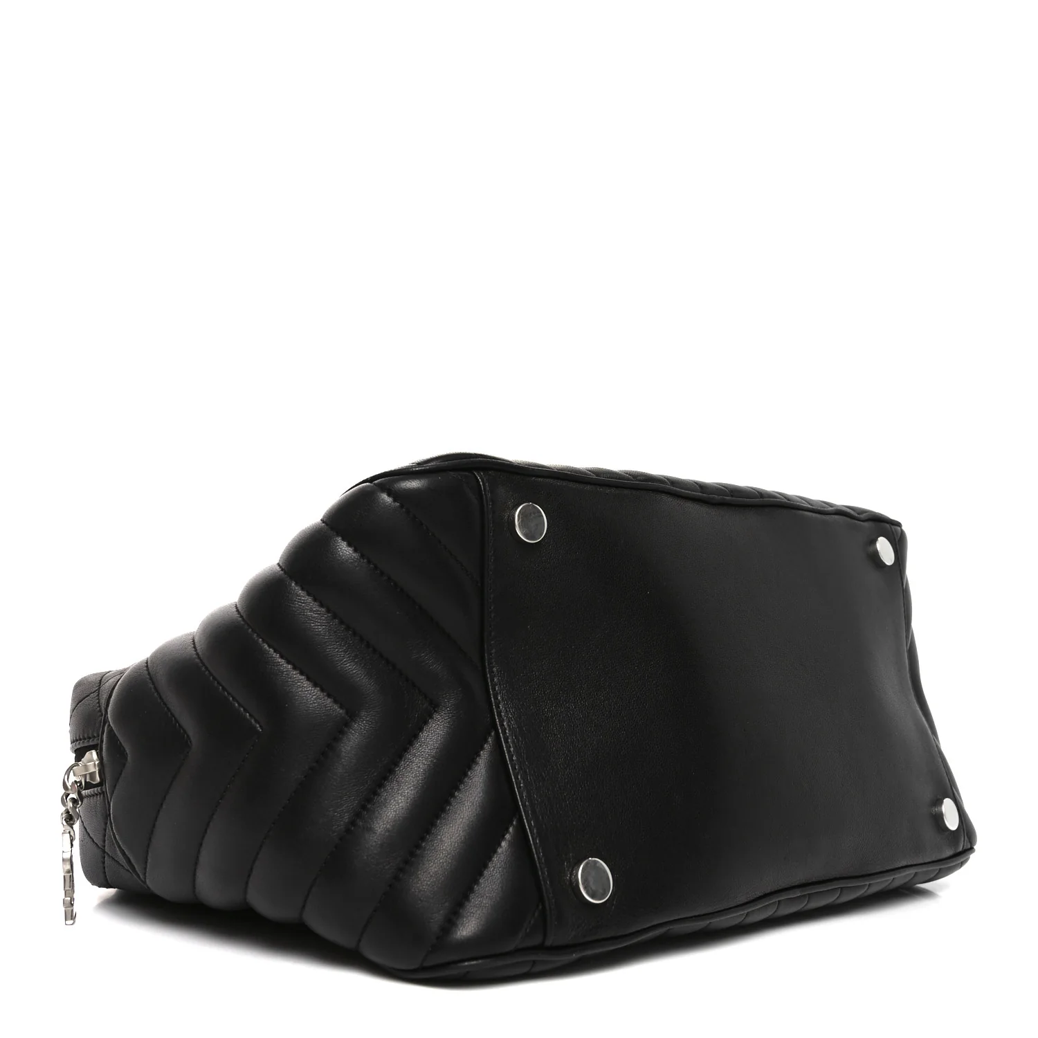 Lambskin Mixed Matelasse Joan Bowling Bag Black - Image 4