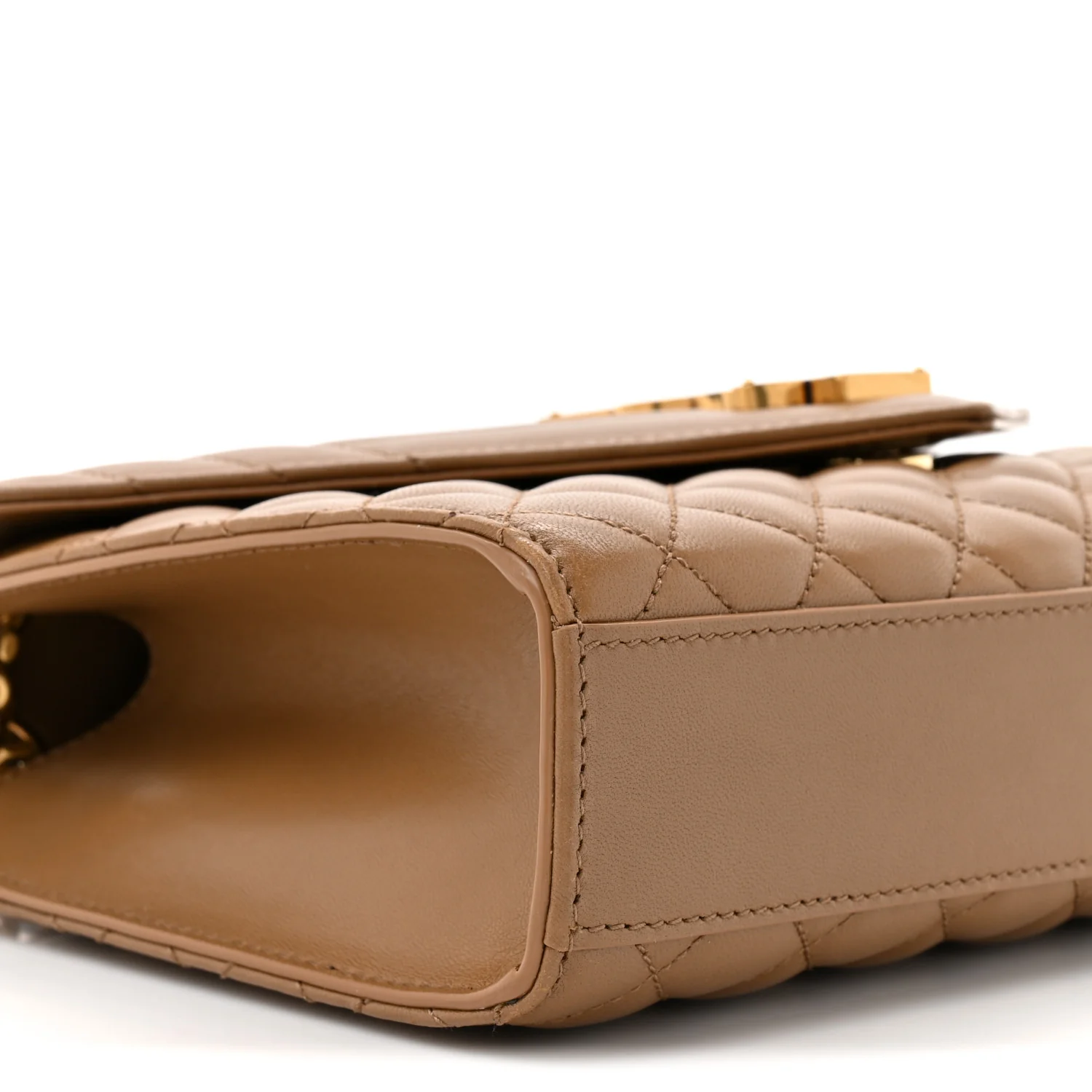 Lambskin Mixed Matelasse Triquilt Medium Monogram Satchel Dark Cork - Image 10