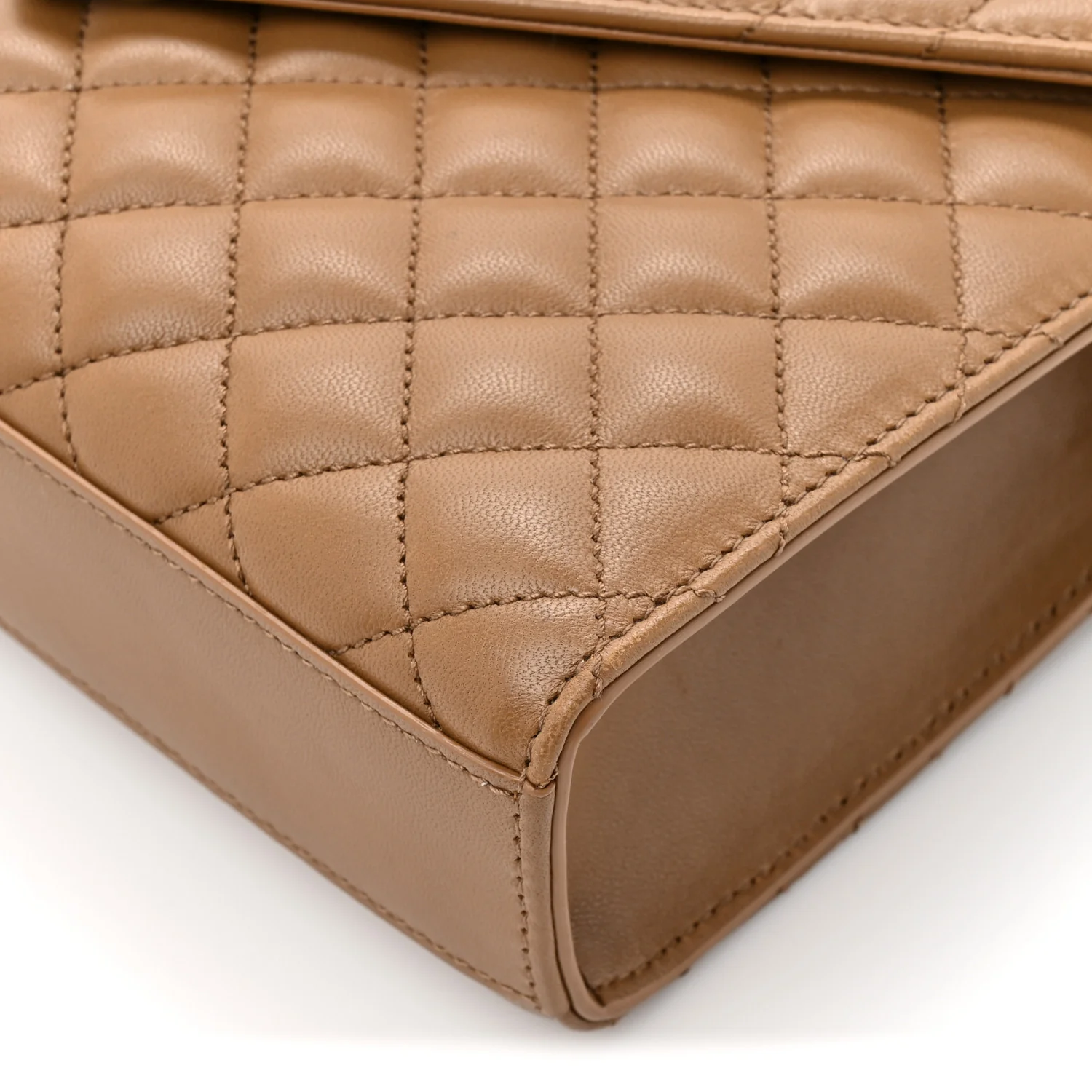 Lambskin Mixed Matelasse Triquilt Medium Monogram Satchel Dark Cork - Image 12