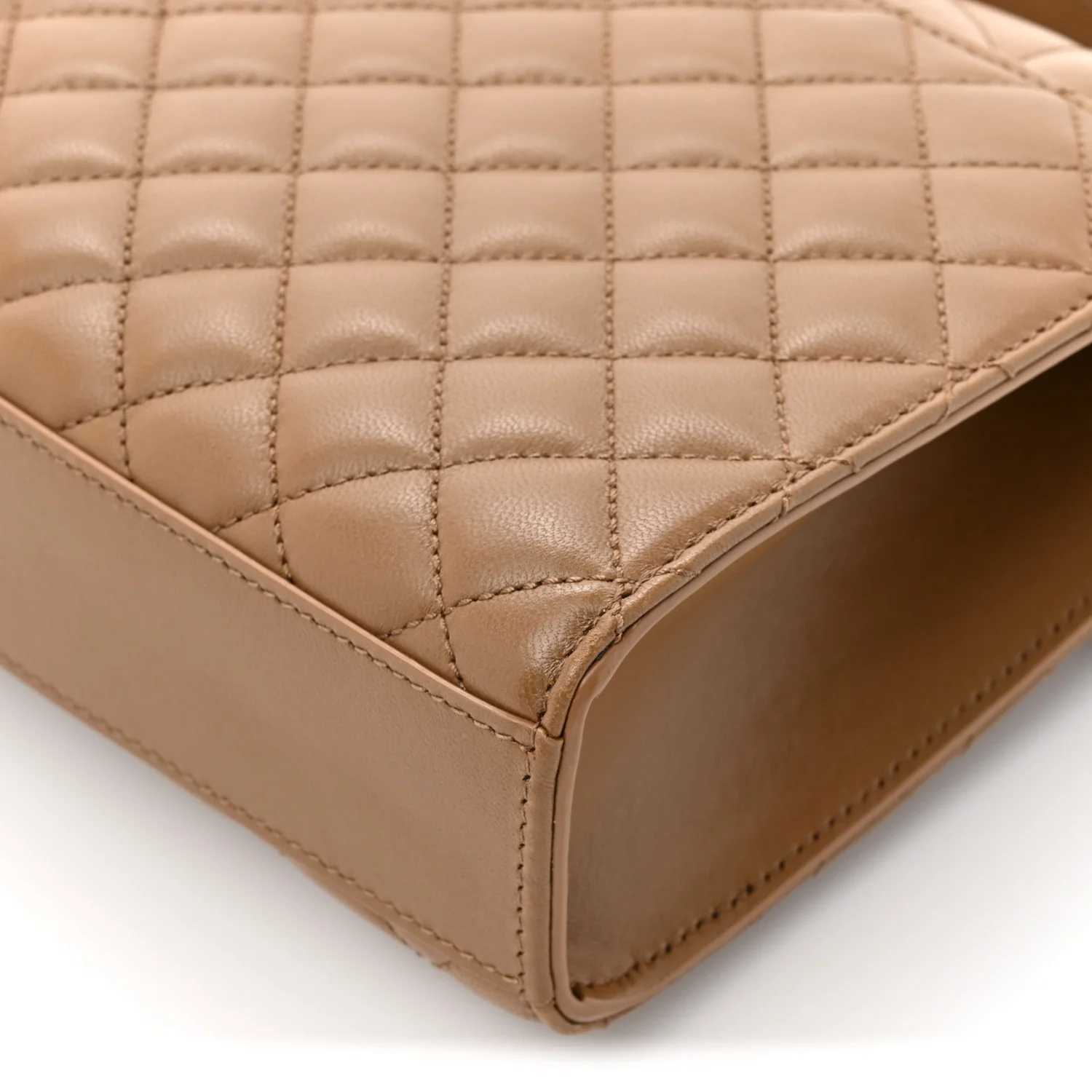 Lambskin Mixed Matelasse Triquilt Medium Monogram Satchel Dark Cork - Image 13