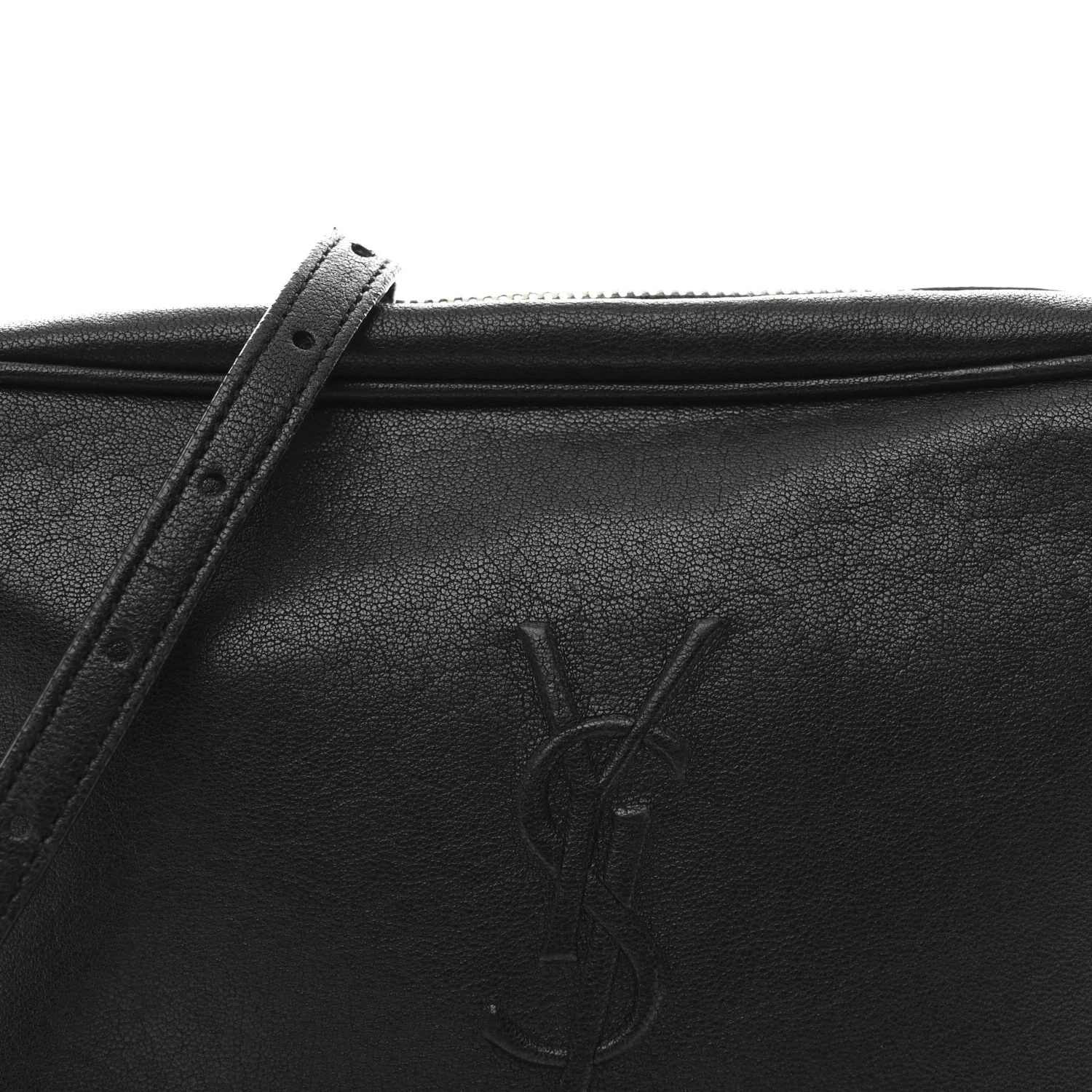 Lambskin Monogram Embossed Small Lou Camera Bag Black - Image 8