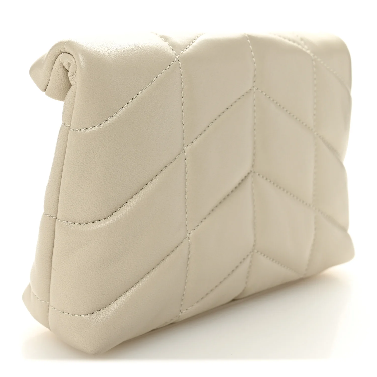 Lambskin Monogram Loulou Puffer Pouch Clutch Crema Soft - Image 3