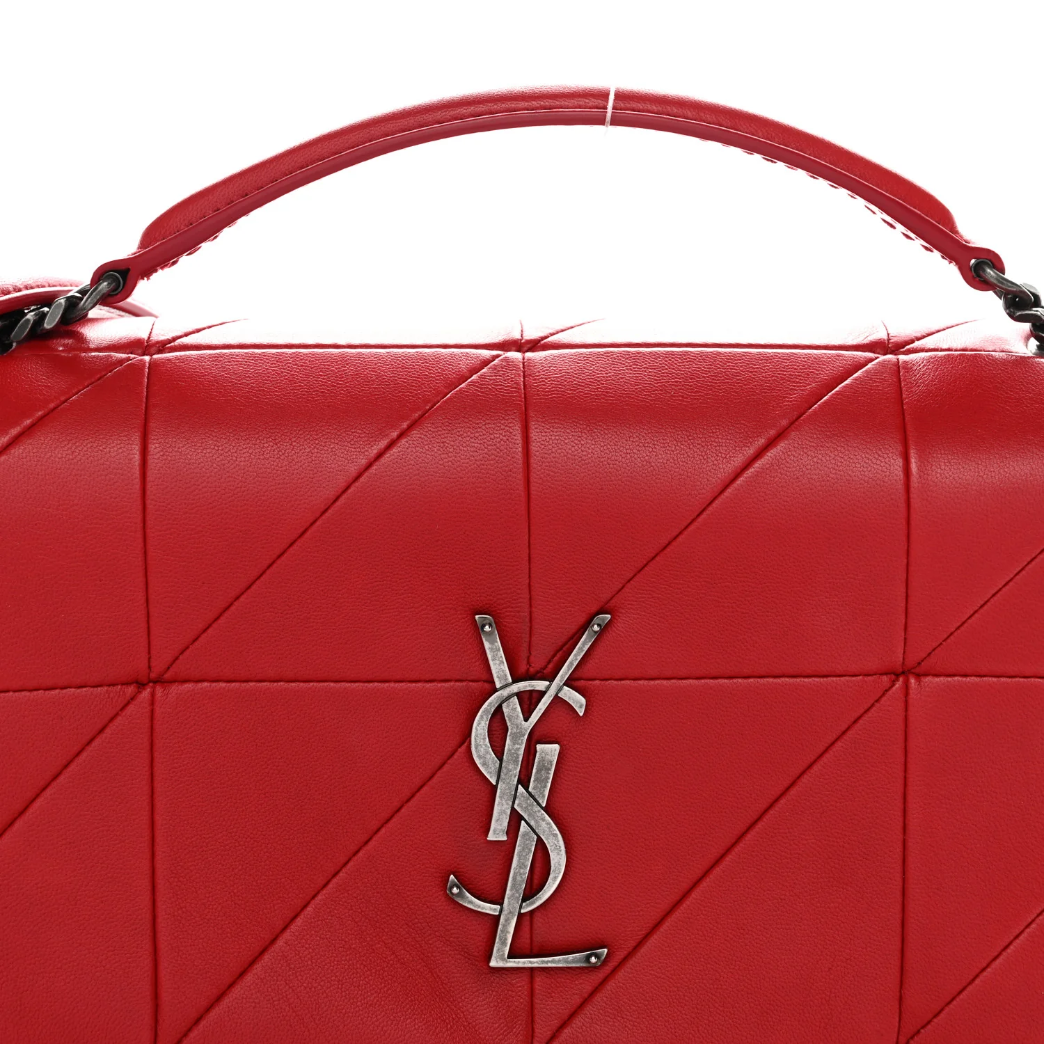 Lambskin Patchwork Monogram Medium Jamie Red - Image 8