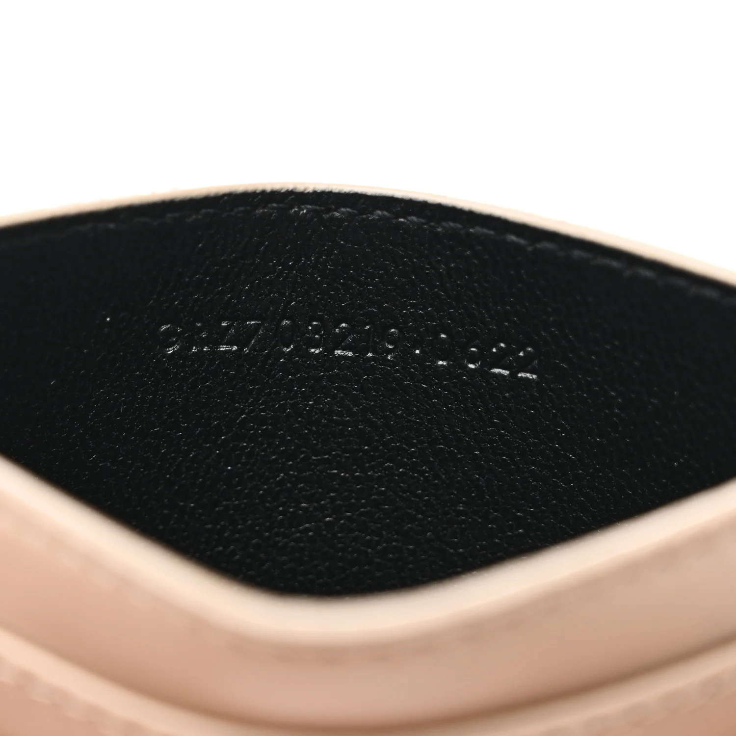 Lambskin Quilted Gaby Card Case Dark Beige - Image 7