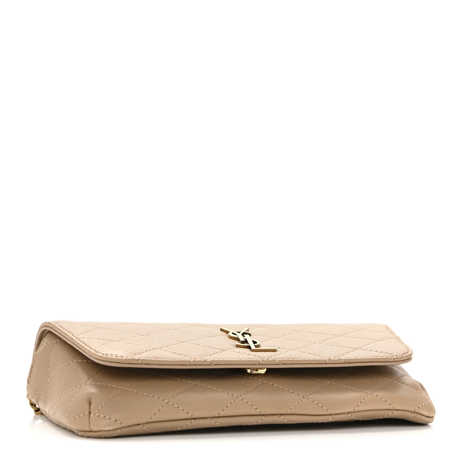 Lambskin Quilted Gaby Phone Holder Crossbody Dark Toffee - Image 4