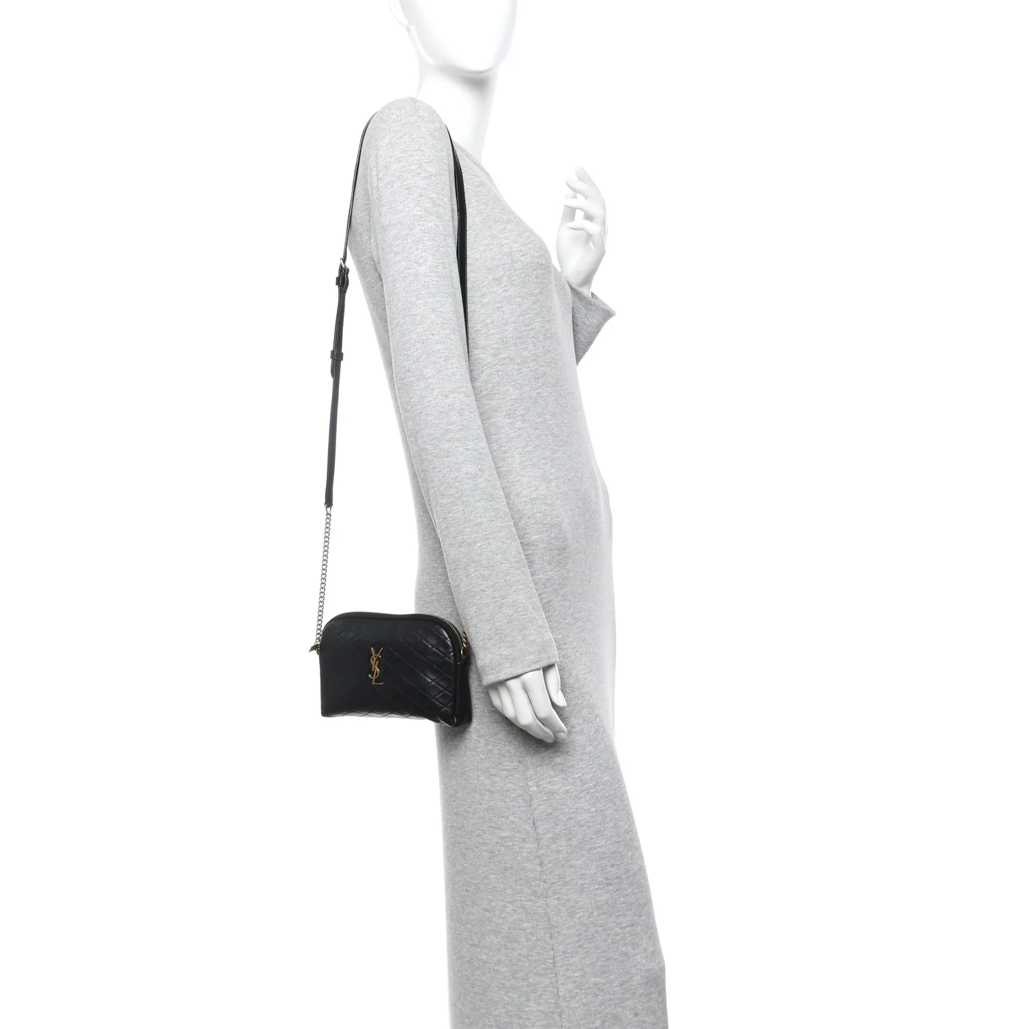 Lambskin Quilted Gaby Zipped Pouch Black - Image 2