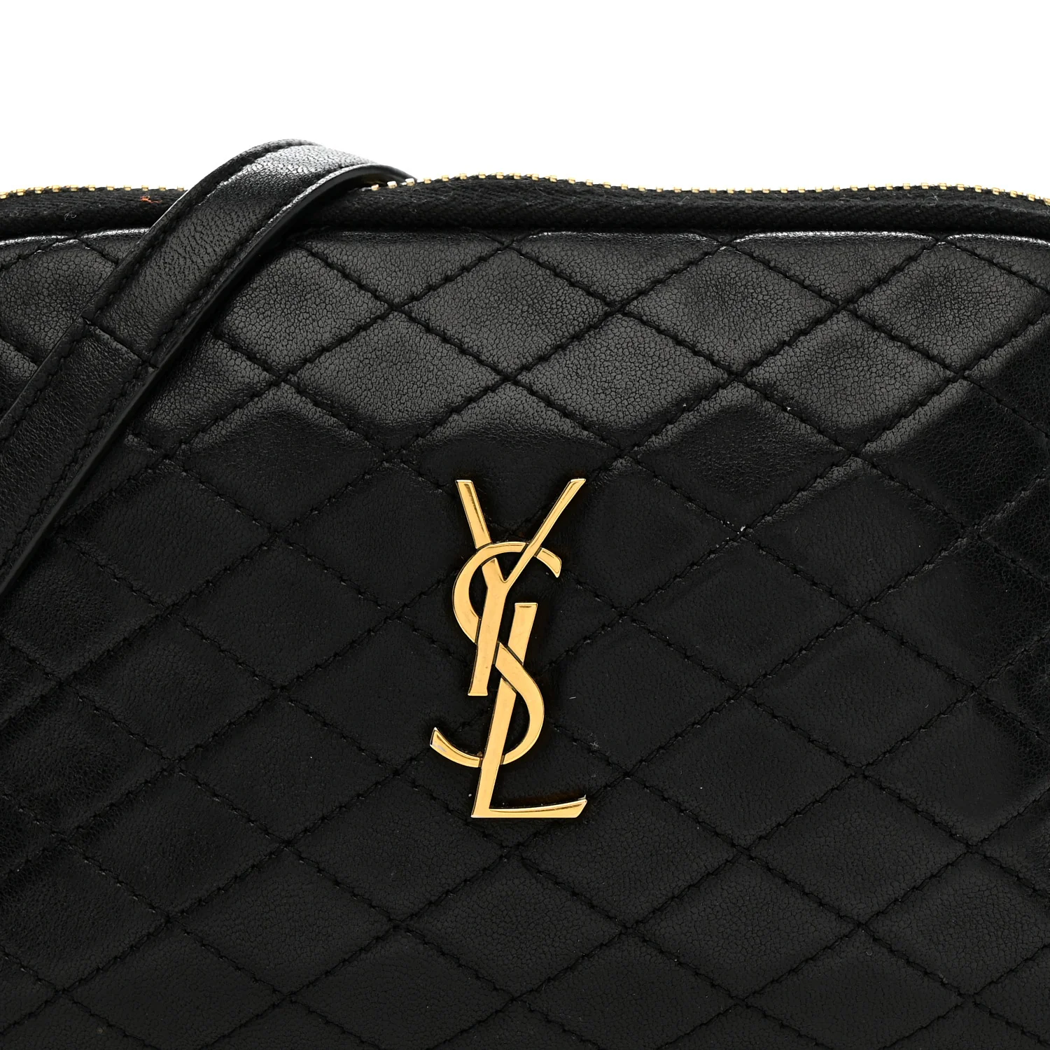Lambskin Quilted Gaby Zipped Pouch Black - Image 8