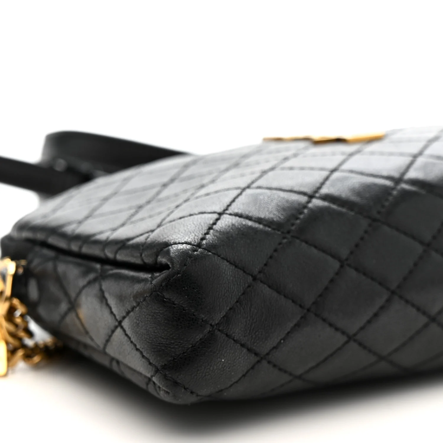 Lambskin Quilted Gaby Zipped Pouch Black - Image 9