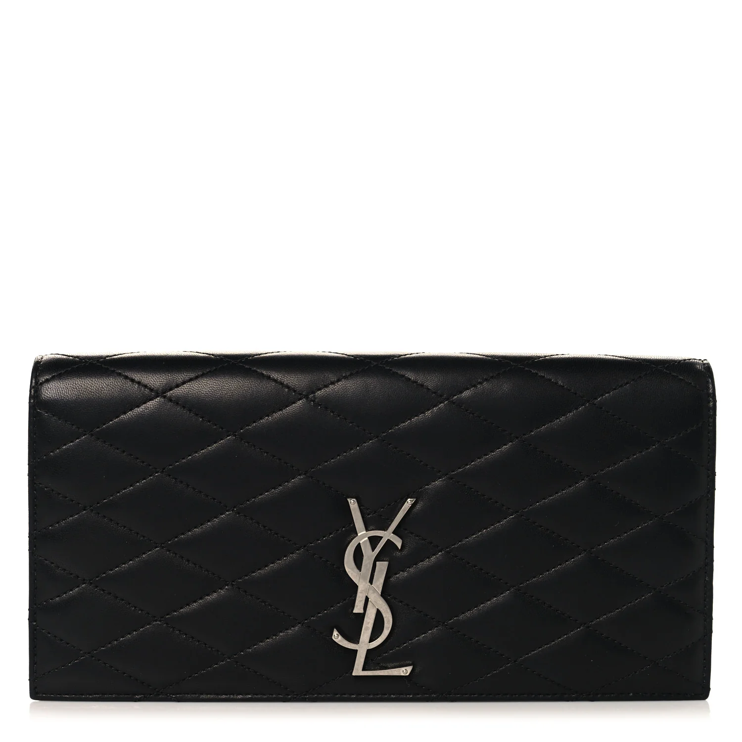 Lambskin Quilted Kate Clutch Black