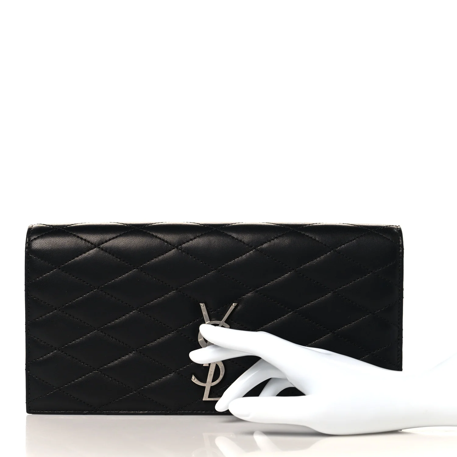 Lambskin Quilted Kate Clutch Black - Image 2