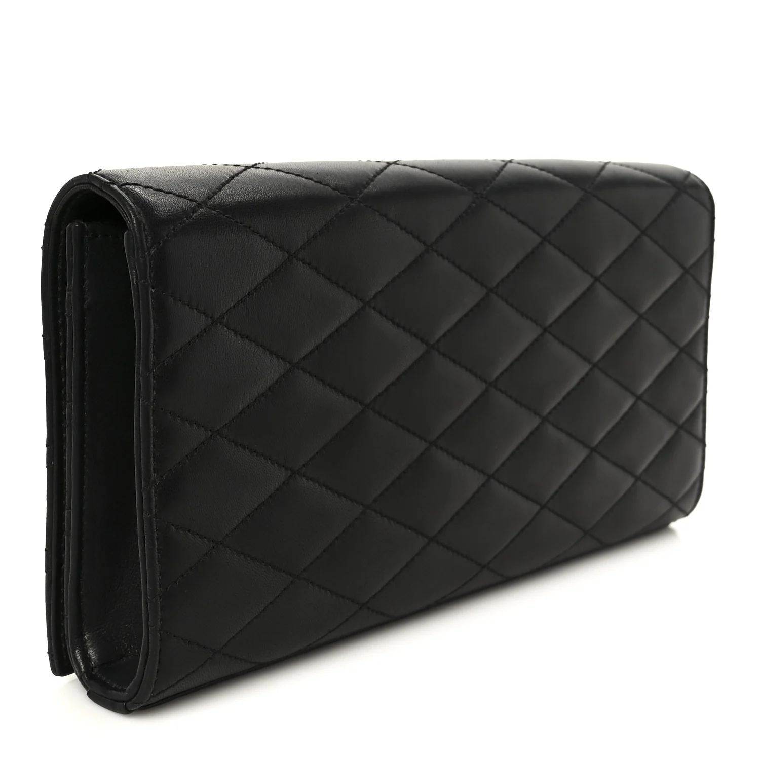 Lambskin Quilted Kate Clutch Black - Image 3