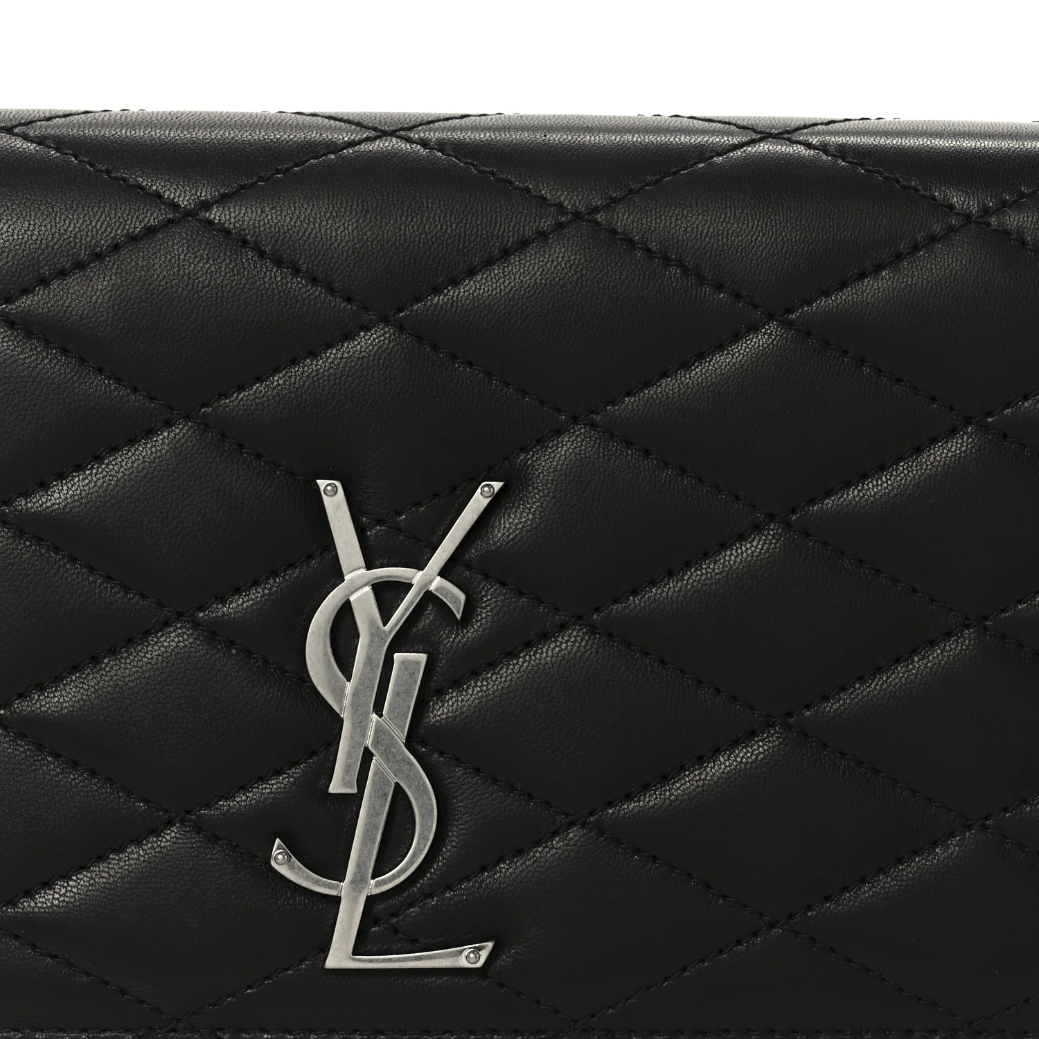Lambskin Quilted Kate Clutch Black - Image 9
