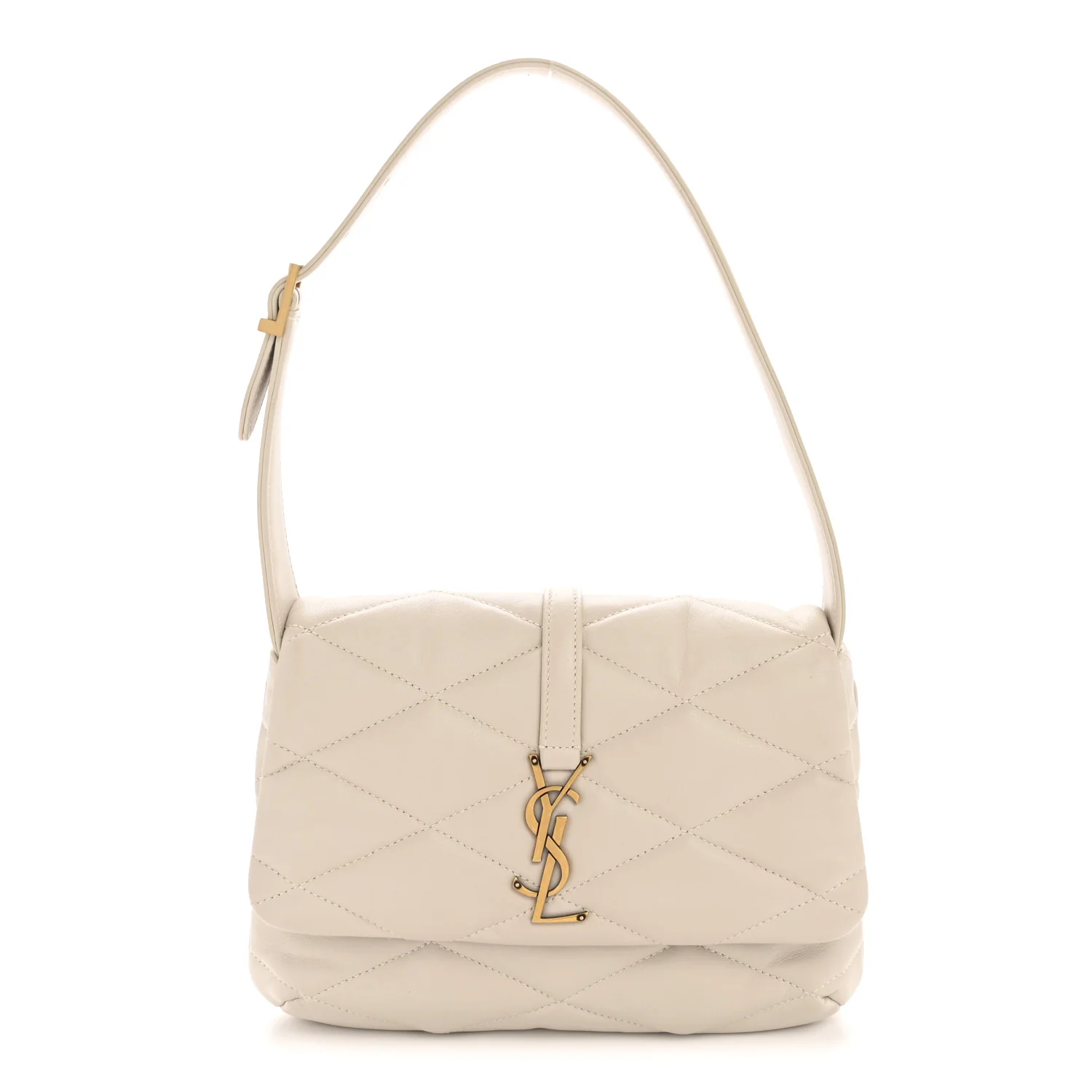 Lambskin Quilted Le 57 Diamond Shoulder Bag Crema Soft