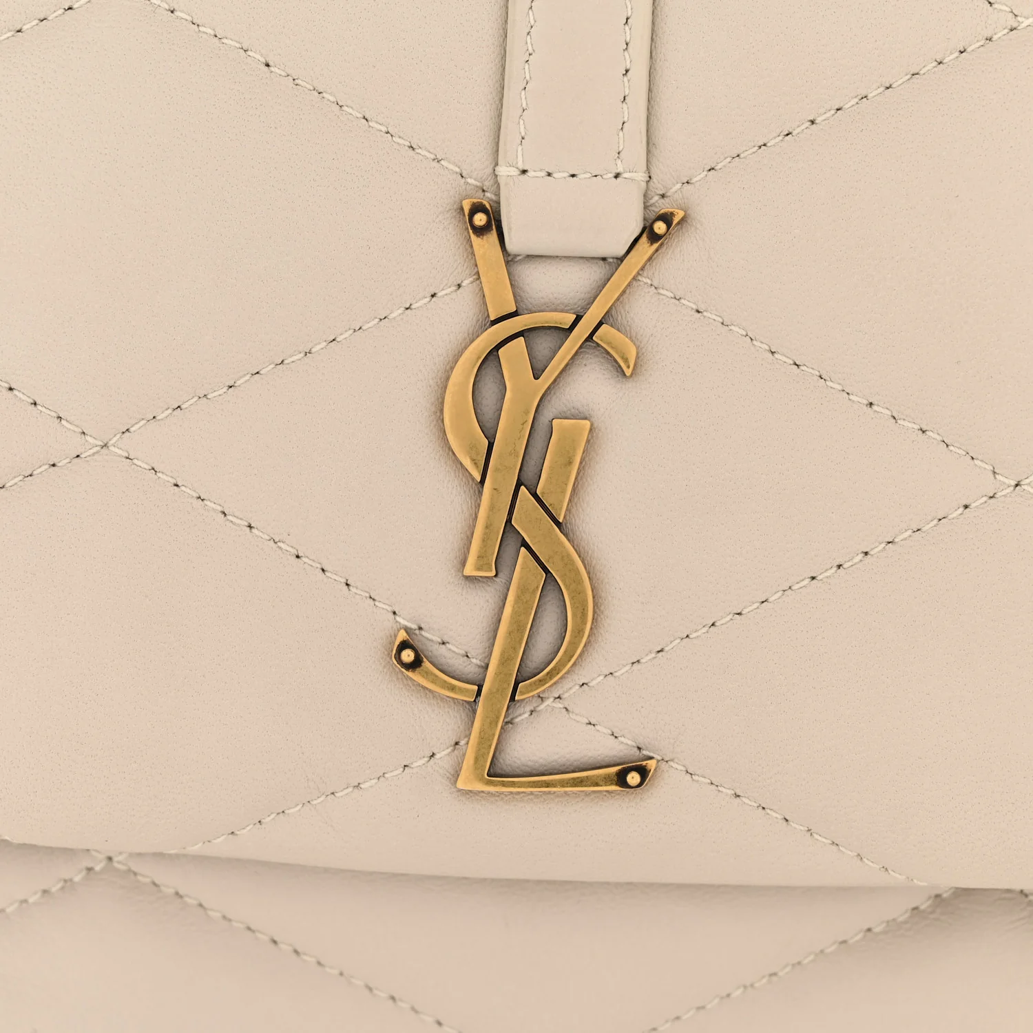Lambskin Quilted Le 57 Diamond Shoulder Bag Crema Soft - Image 12