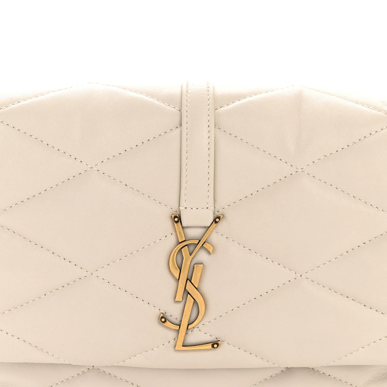 Lambskin Quilted Le 57 Diamond Shoulder Bag Crema Soft - Image 8